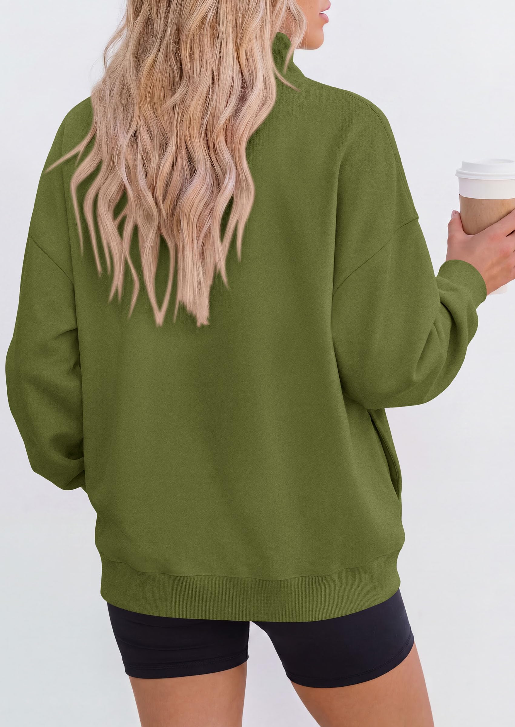 Womens Mock Neck Sweatshirt Oversized Pullover Fall Outfits