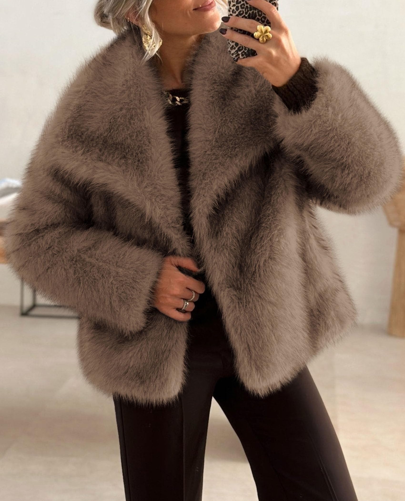 Womens Winter Coats Faux Fur Oversized Jackets