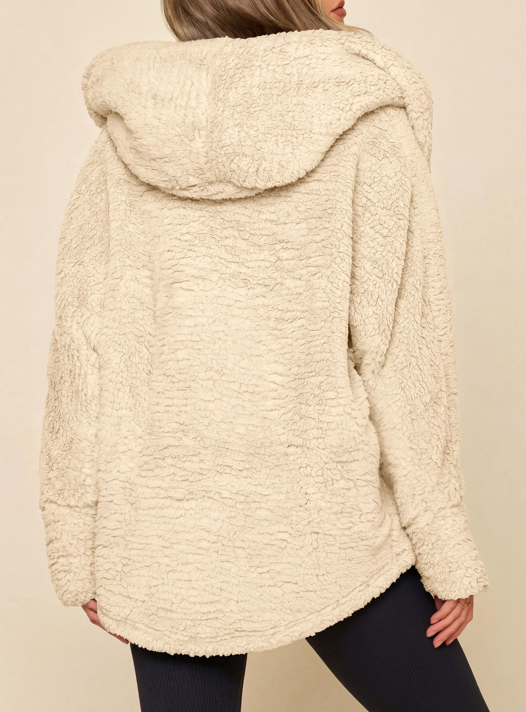 Women's Winter Warm Coats Hooded Faux Fur Sherpa Jacket