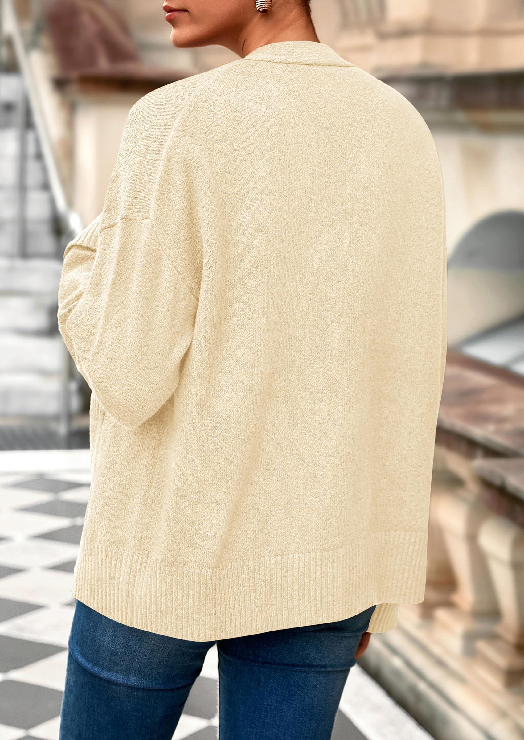 Women's Winter Oversized Cardigan Sweaters (Beige,S)