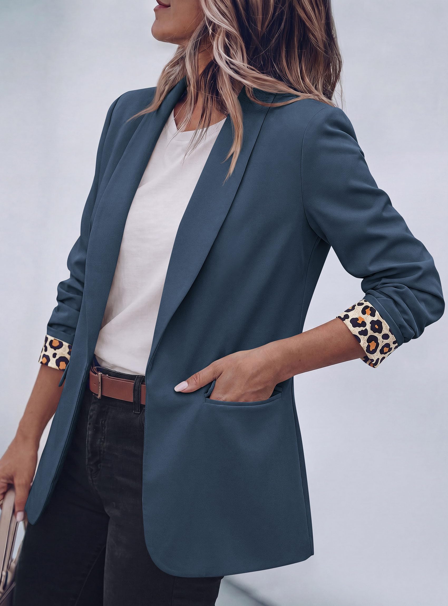 Blazers for Women Business Casual Open Front Lapel Suit Jacket