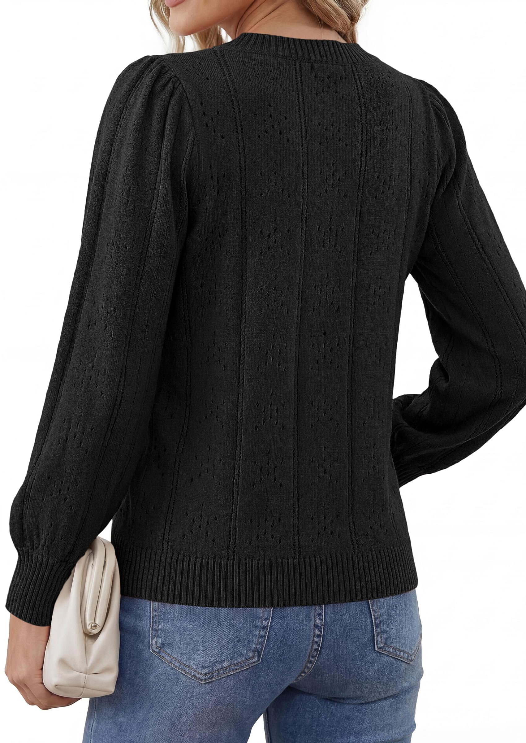 Women Fall Fashion Hollow Out Holiday Sweaters Black,S