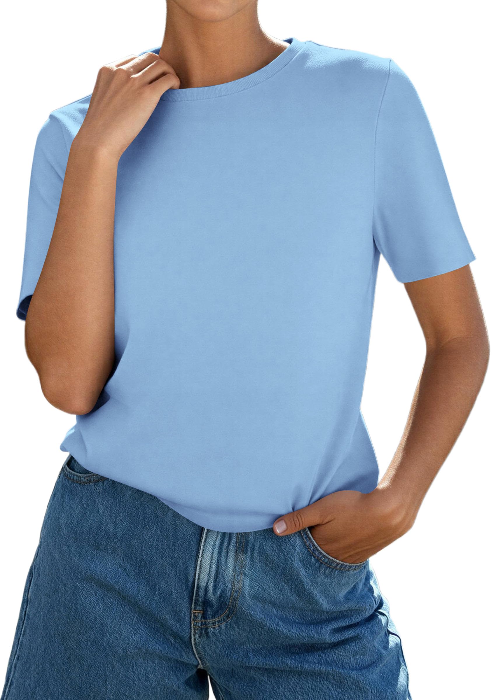 Women's Short Sleeve Cotton Tops Summer Casual T-Shirt 2026
