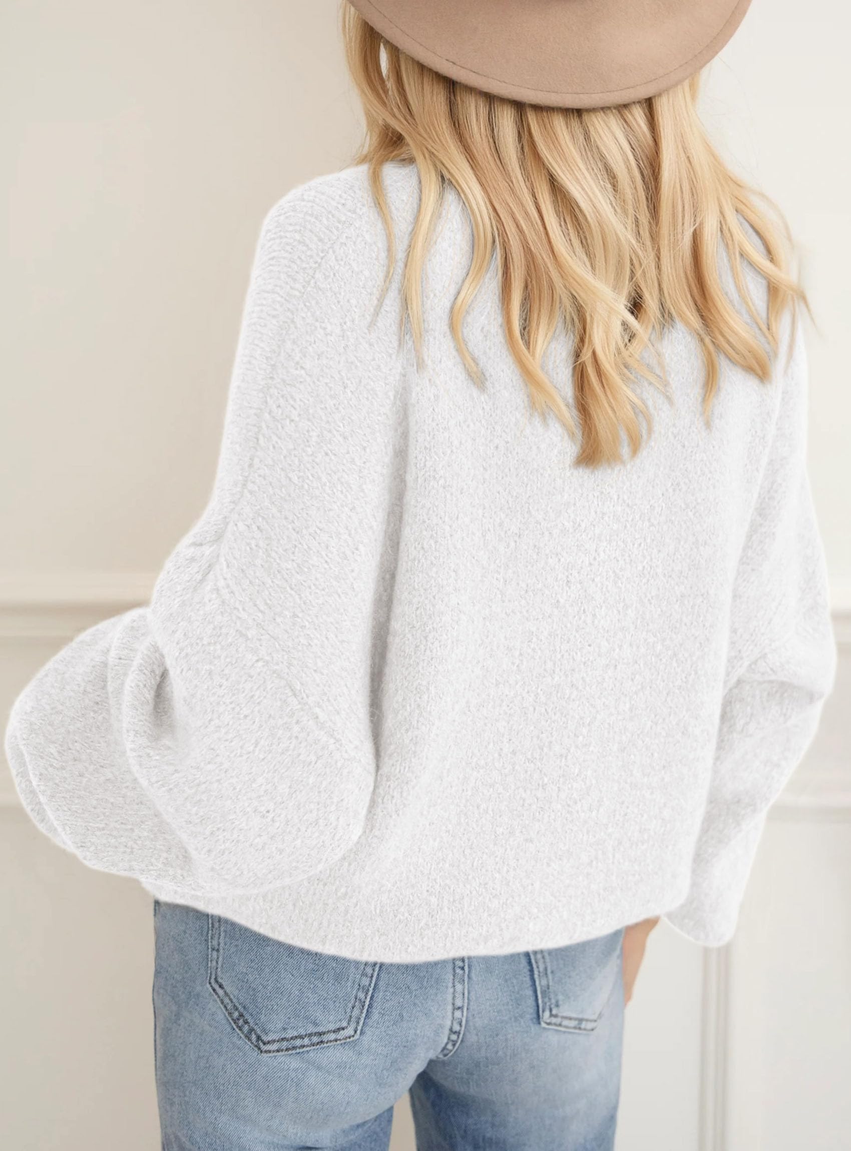 Women's Fall Oversized Holiday Sweaters (White,S)