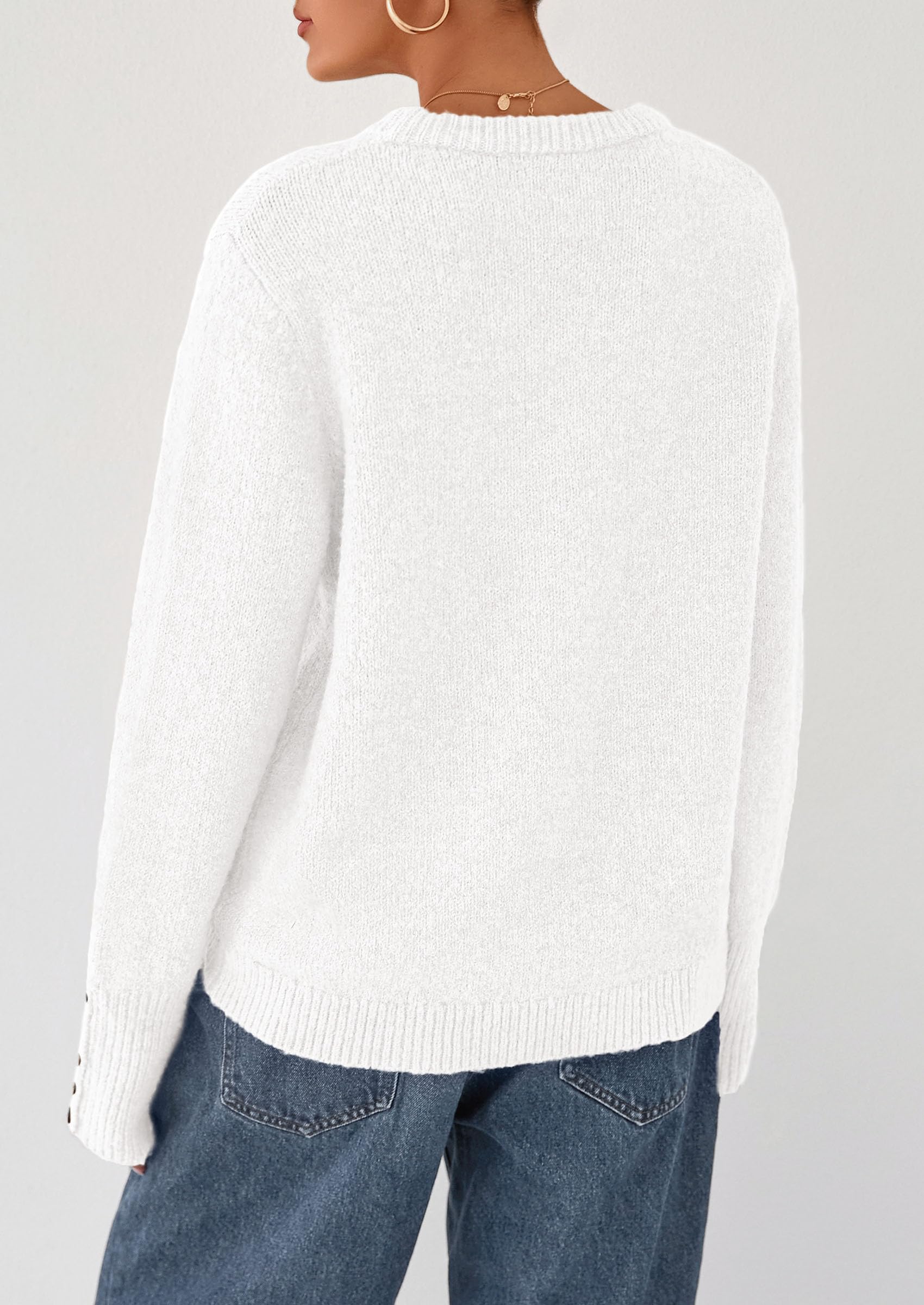 Fall Sweaters for Women Cozy Casual Pullover Ribbed Knit Tops