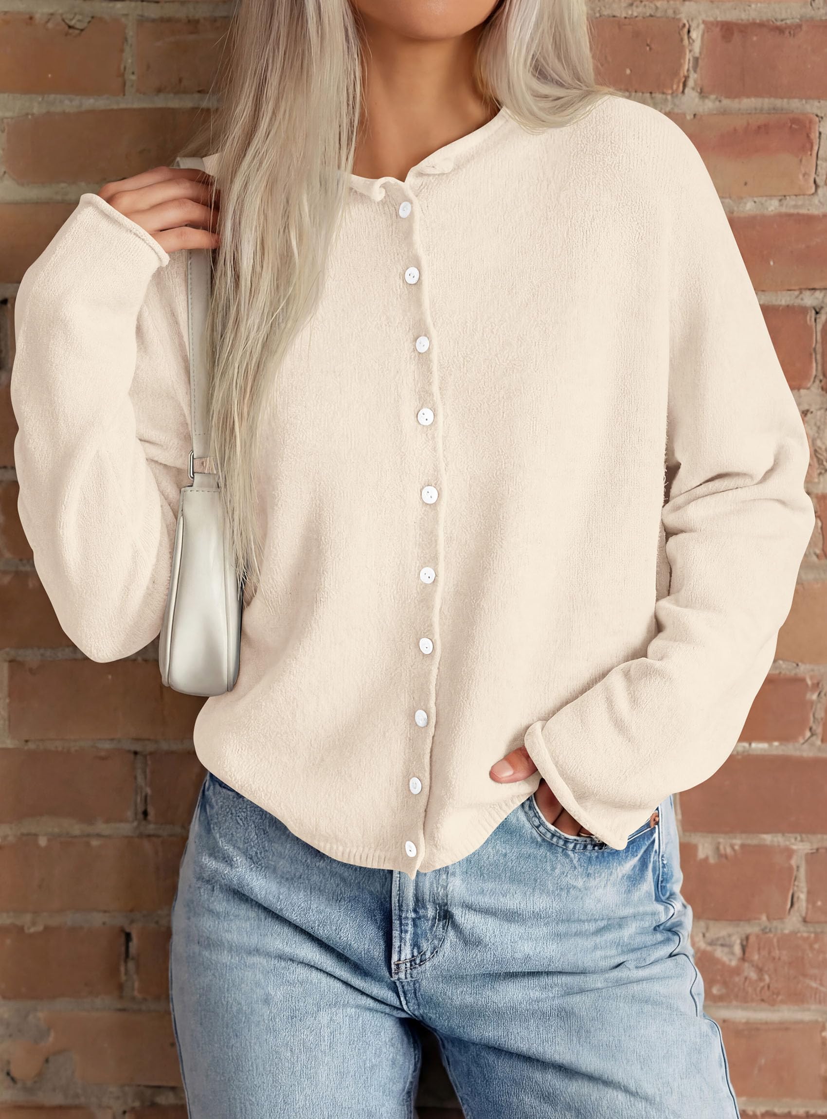 Button Up Cardigan for Women Knit Oversized Fall Sweaters