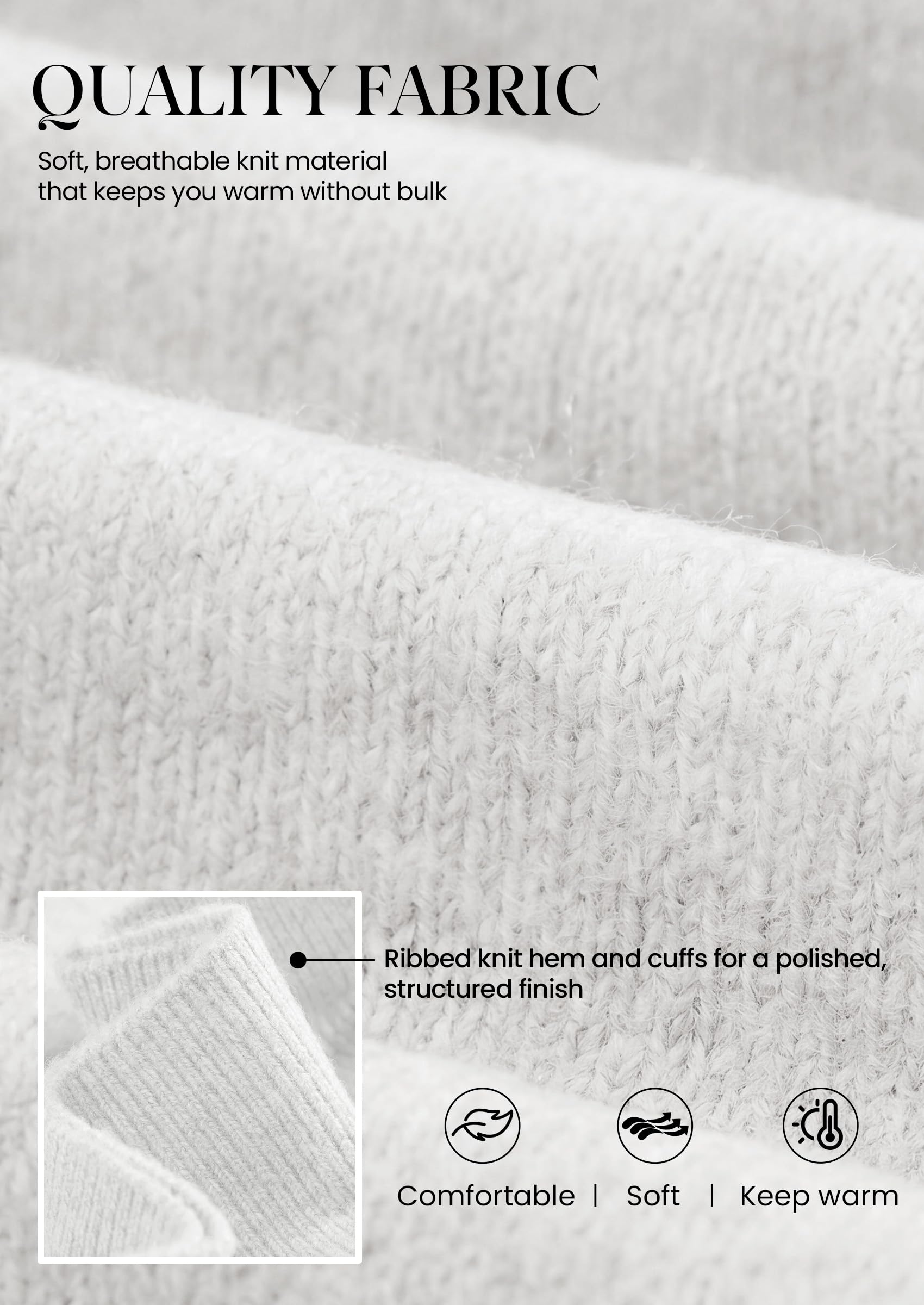 V Neck Wrap Sweaters for Women Fall Outifts Pullover White,S