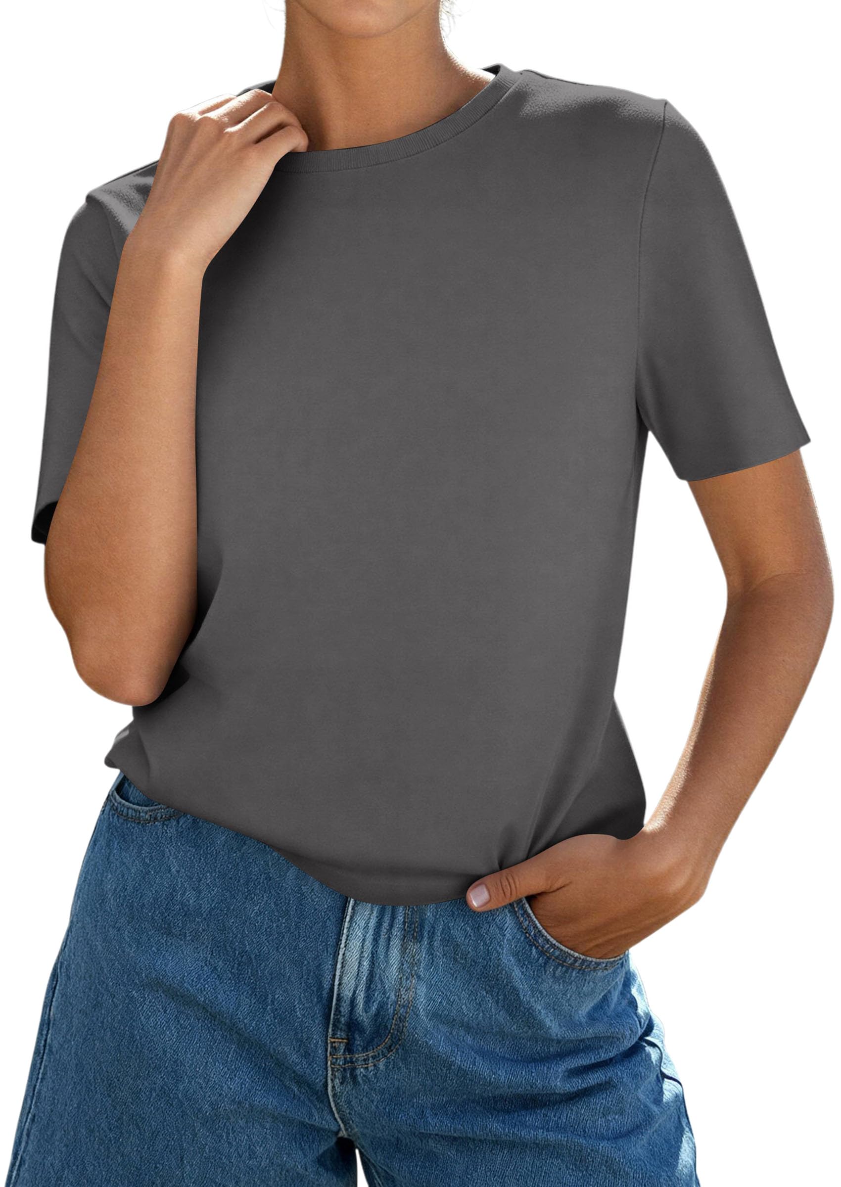 Women's Short Sleeve Cotton Tops Summer Casual T-Shirt 2026