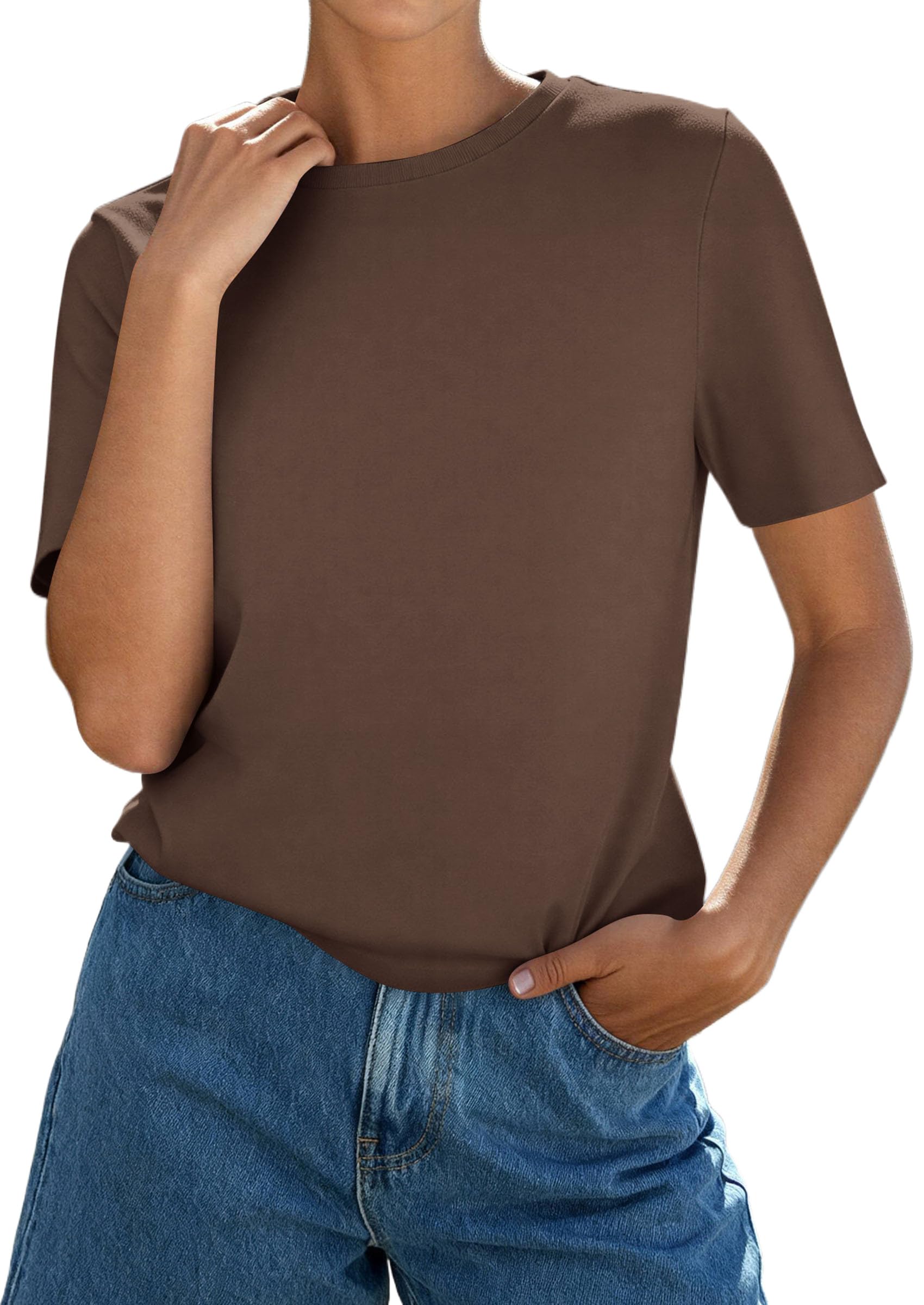 Women's Short Sleeve Cotton Tops Summer Casual T-Shirt 2026