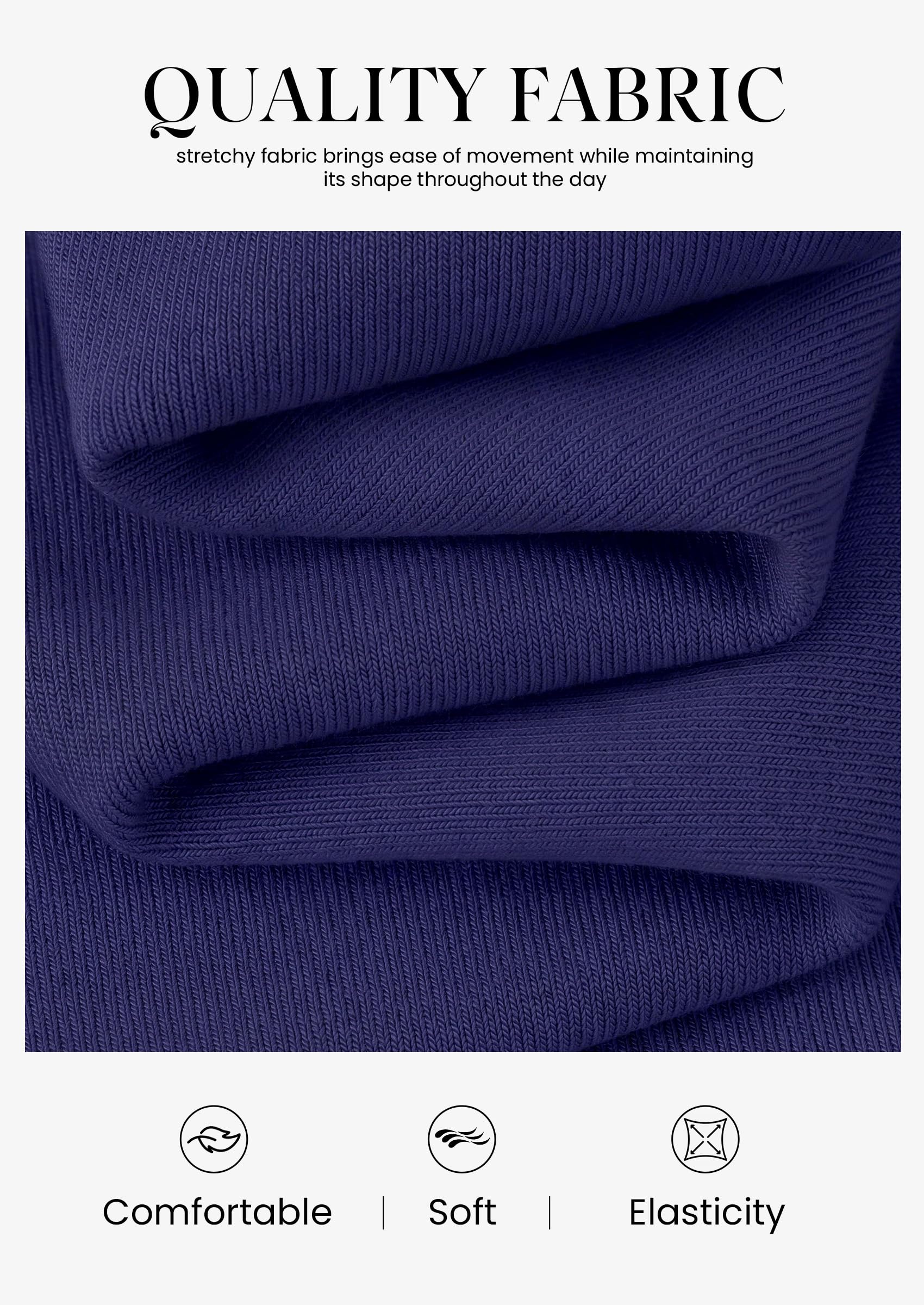 Women's V Neck Long Sleeve Bodysuits Tops (Navy Blue,XS)