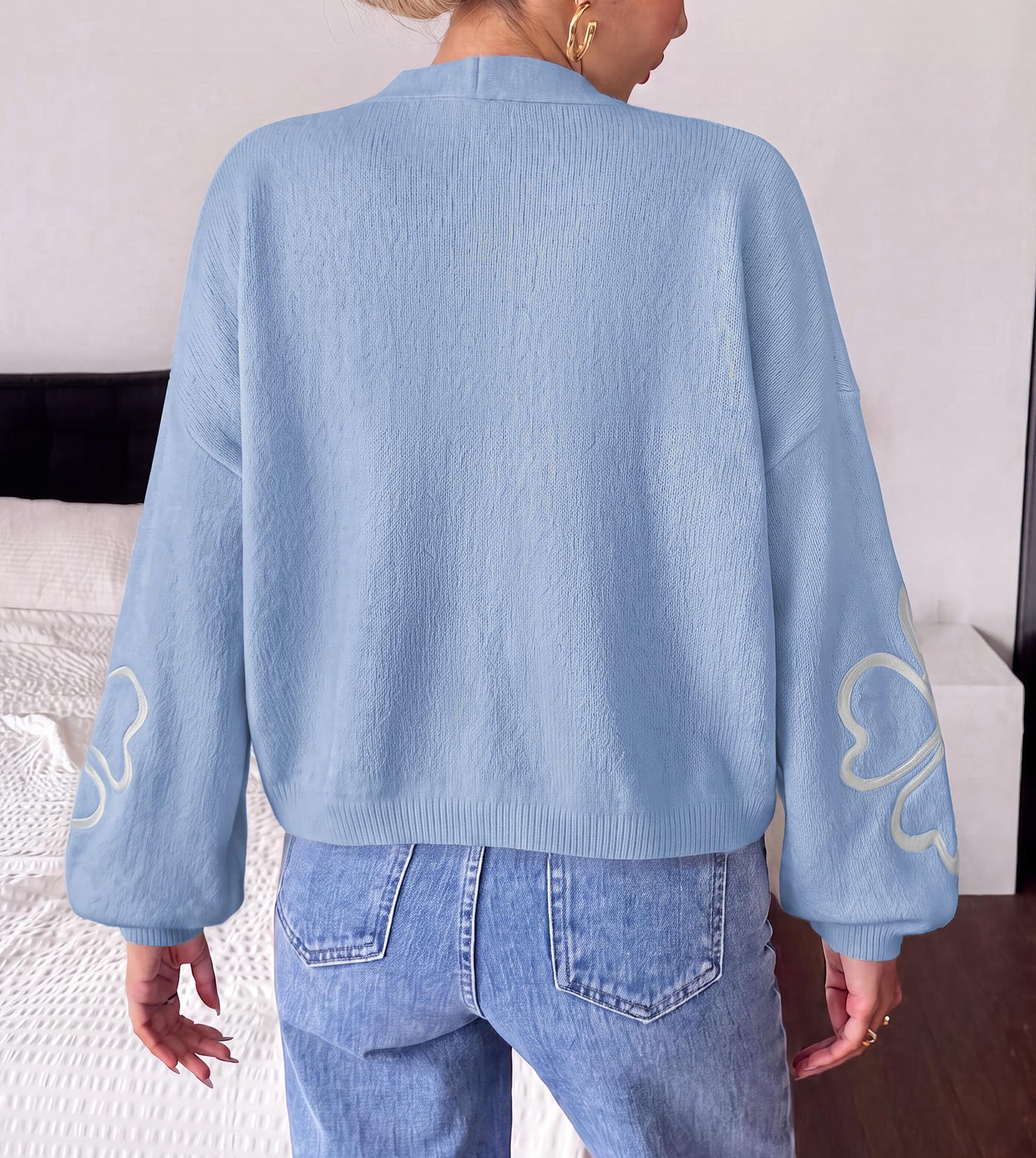 Women's Floral Oversized Cardigan Sweaters Trendy Fall Outfits