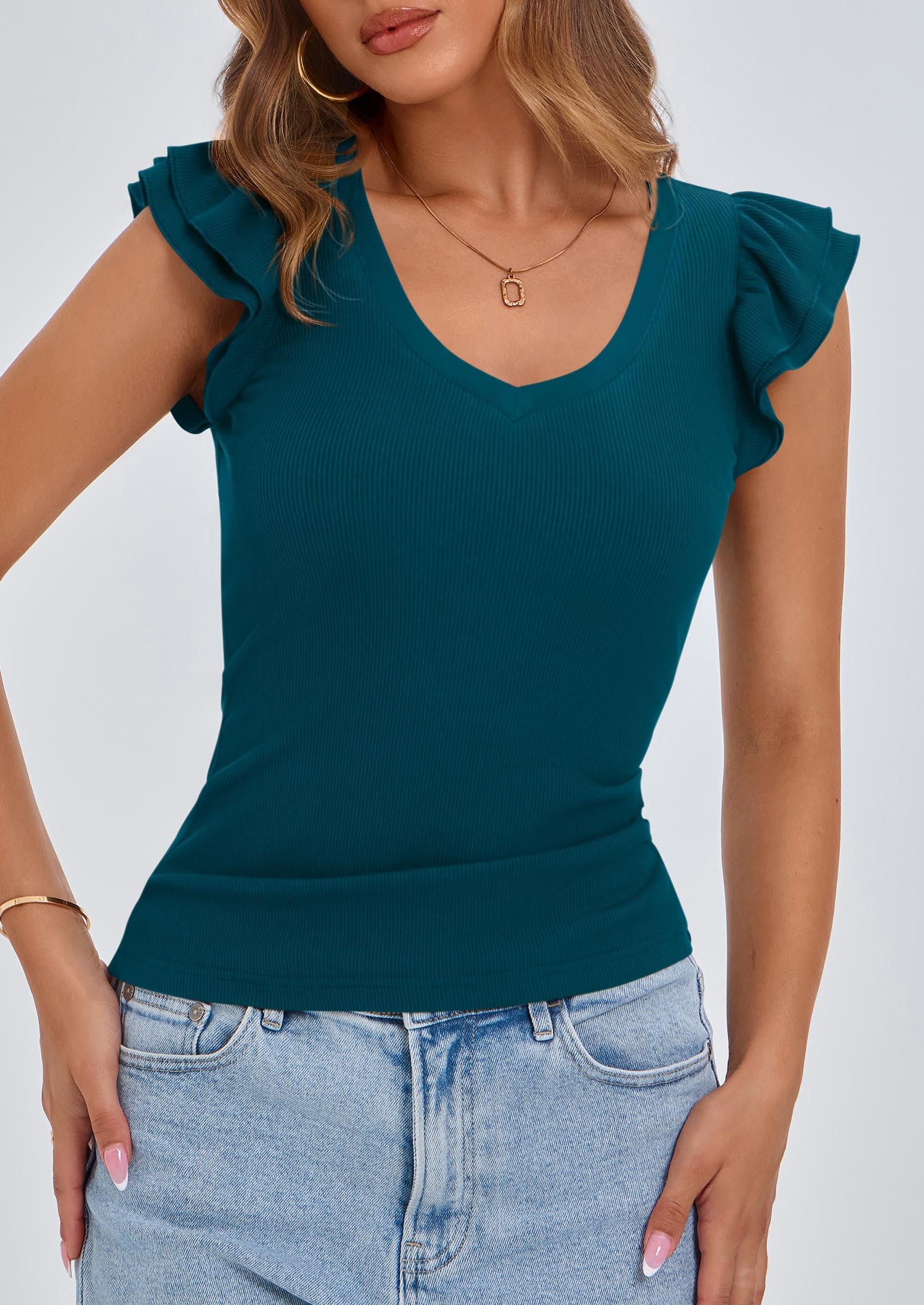 Womens Sleeveless Slim Fit T Shirts,Dark Blue,S