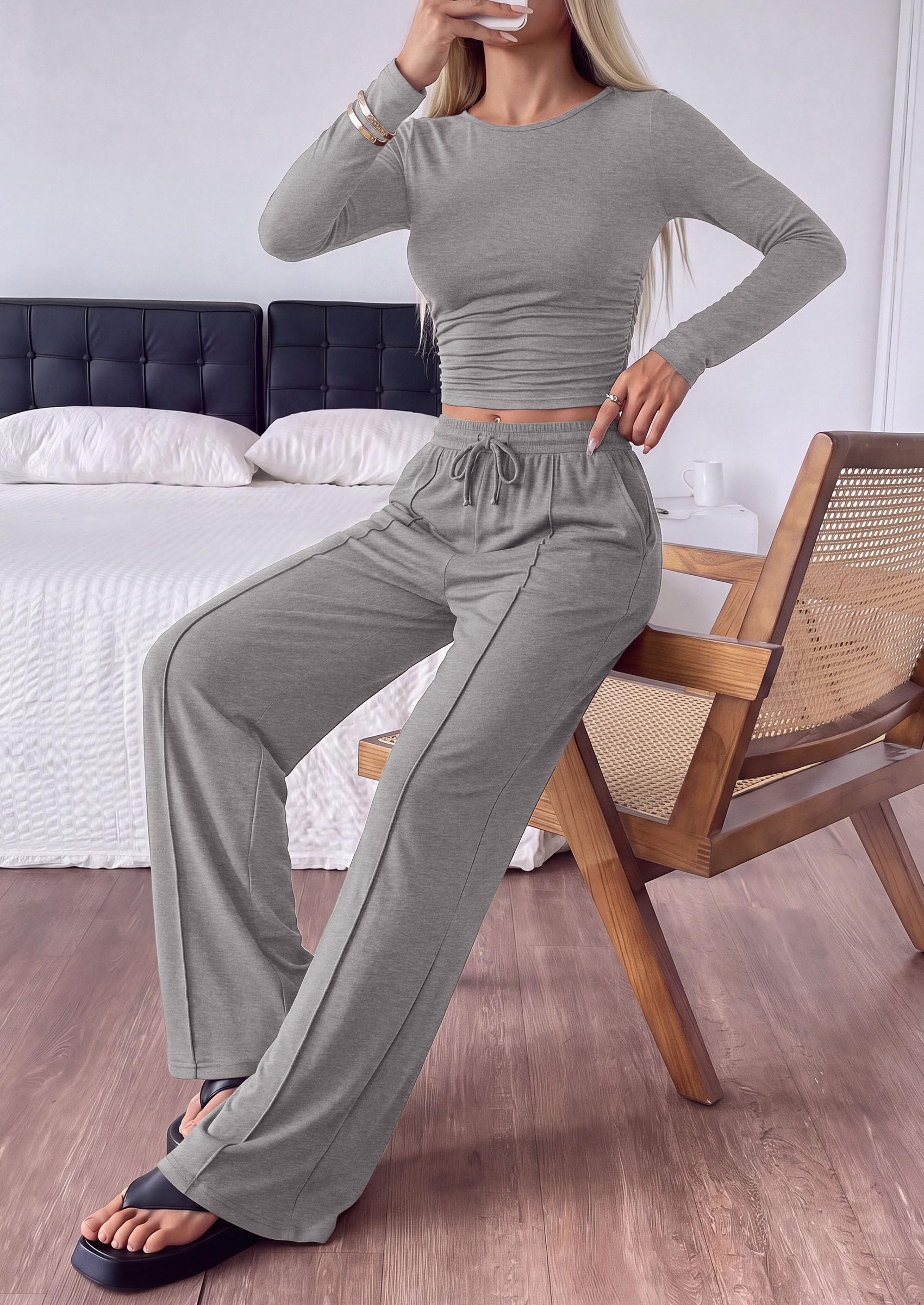 Womens 2 Piece Lounge Sets Fall Fashion Airport Travel Outfits