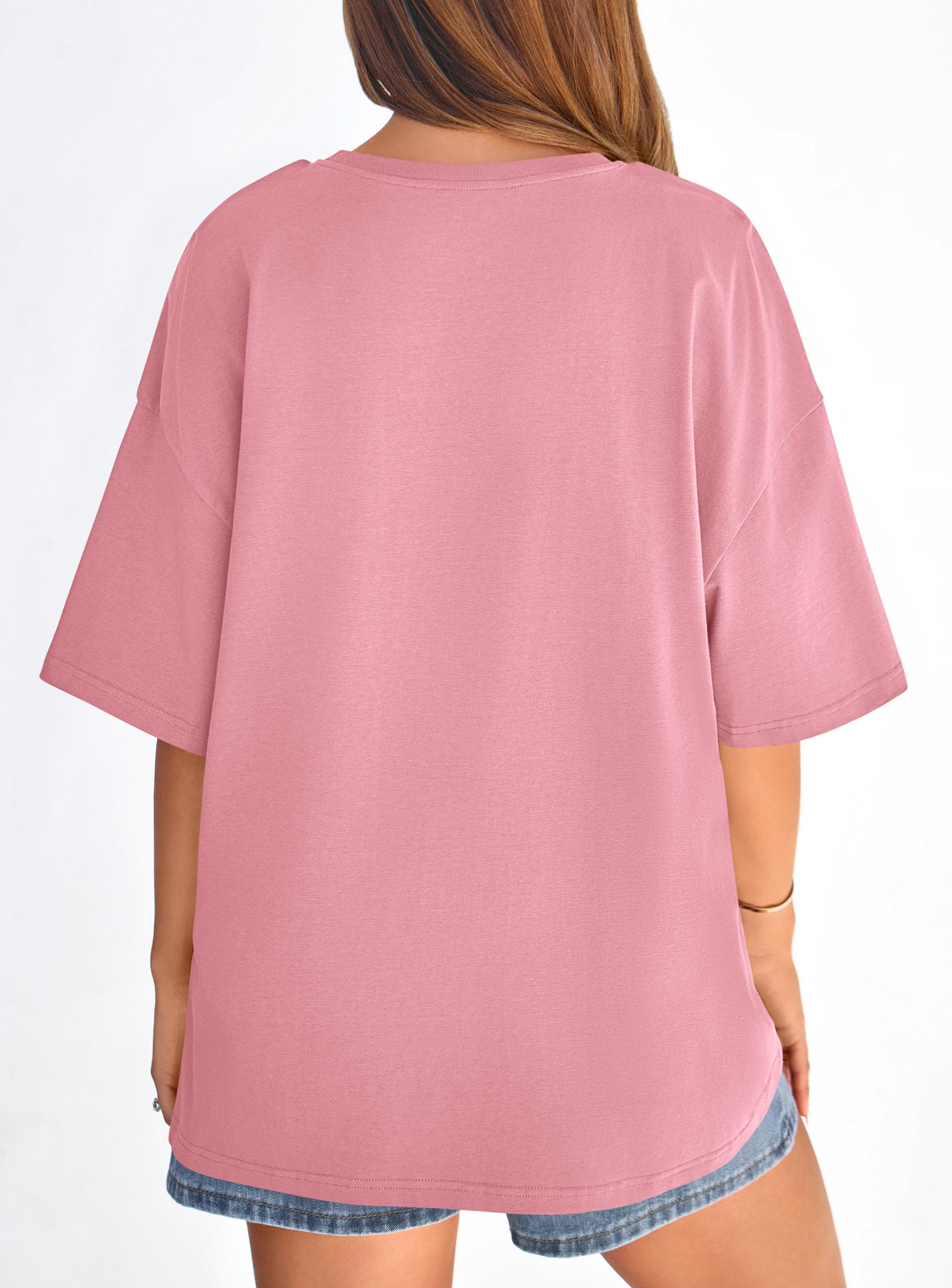 Women's Oversized Tshirts Going Out Tops (Pink,S)