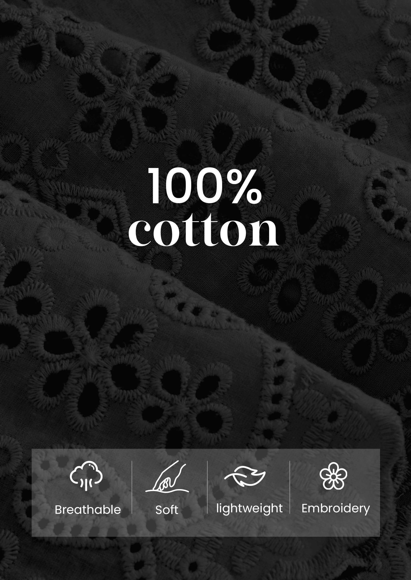 Women's Lace Tank Top Embroidery Eyelet Blouses,Black,S