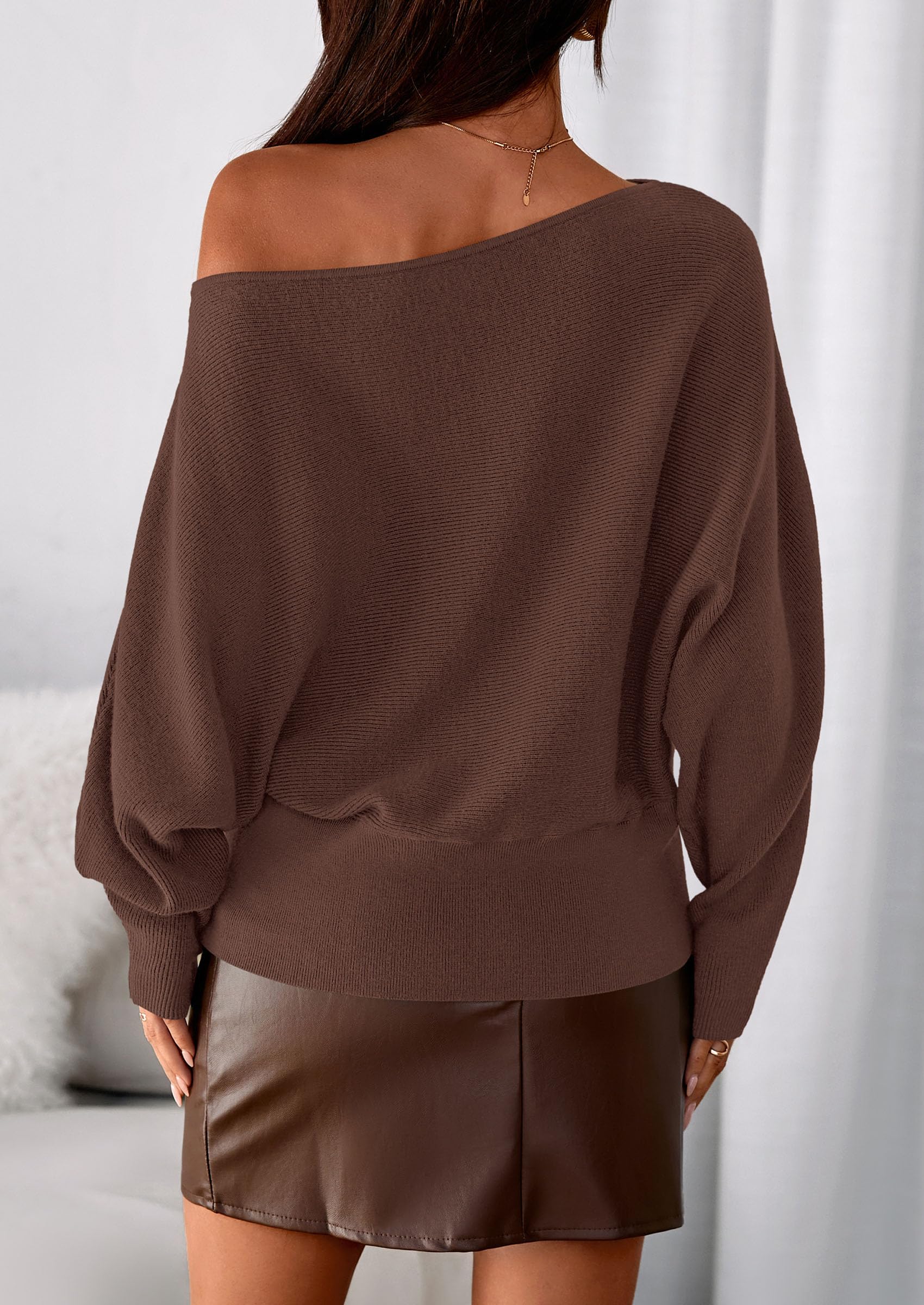 Women's Off the Shoulder Sweater Trendy Fall Going Out Tops