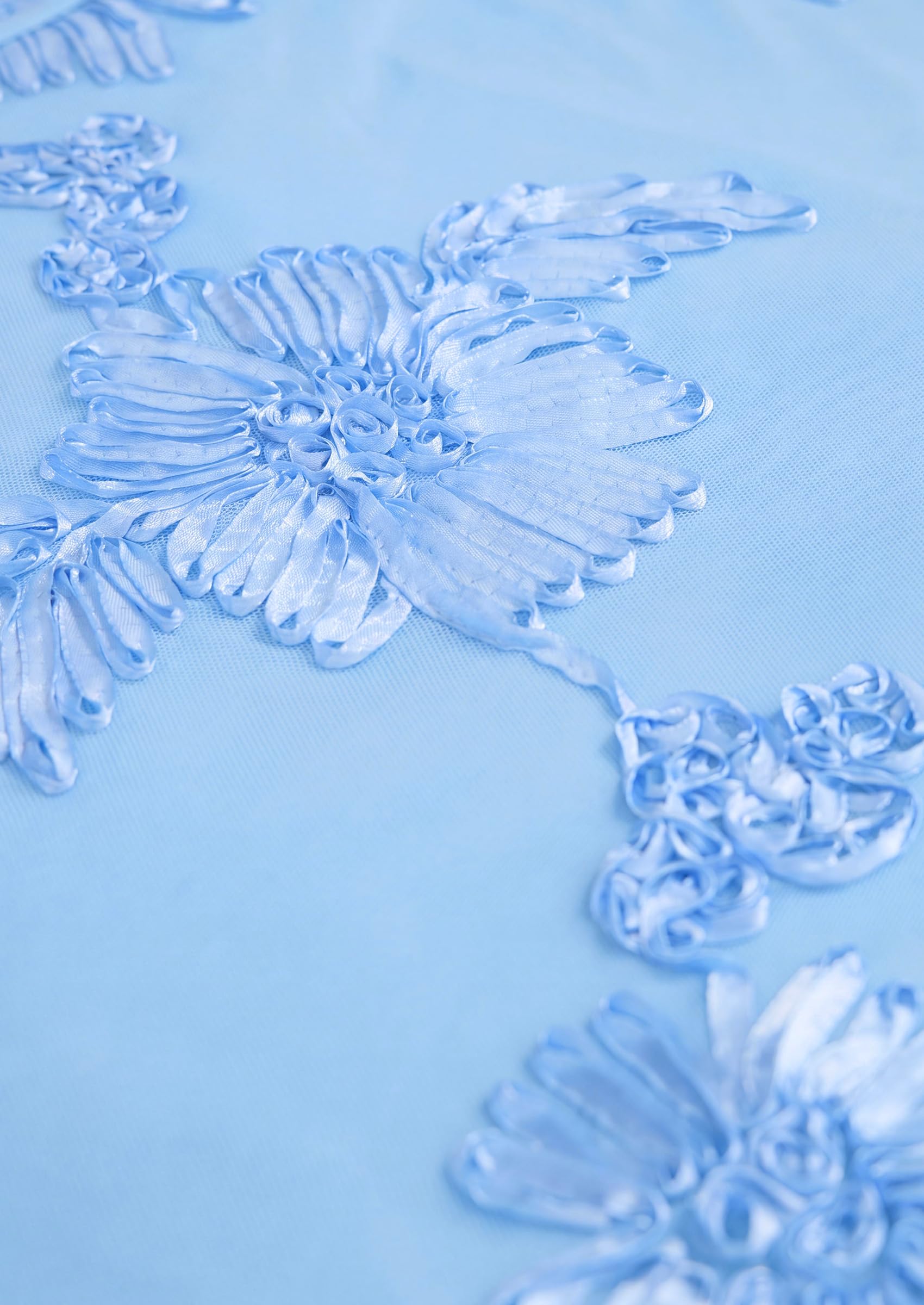 Women's Summer Wedding Guest Floral Midi Dress, Light Blue,XS