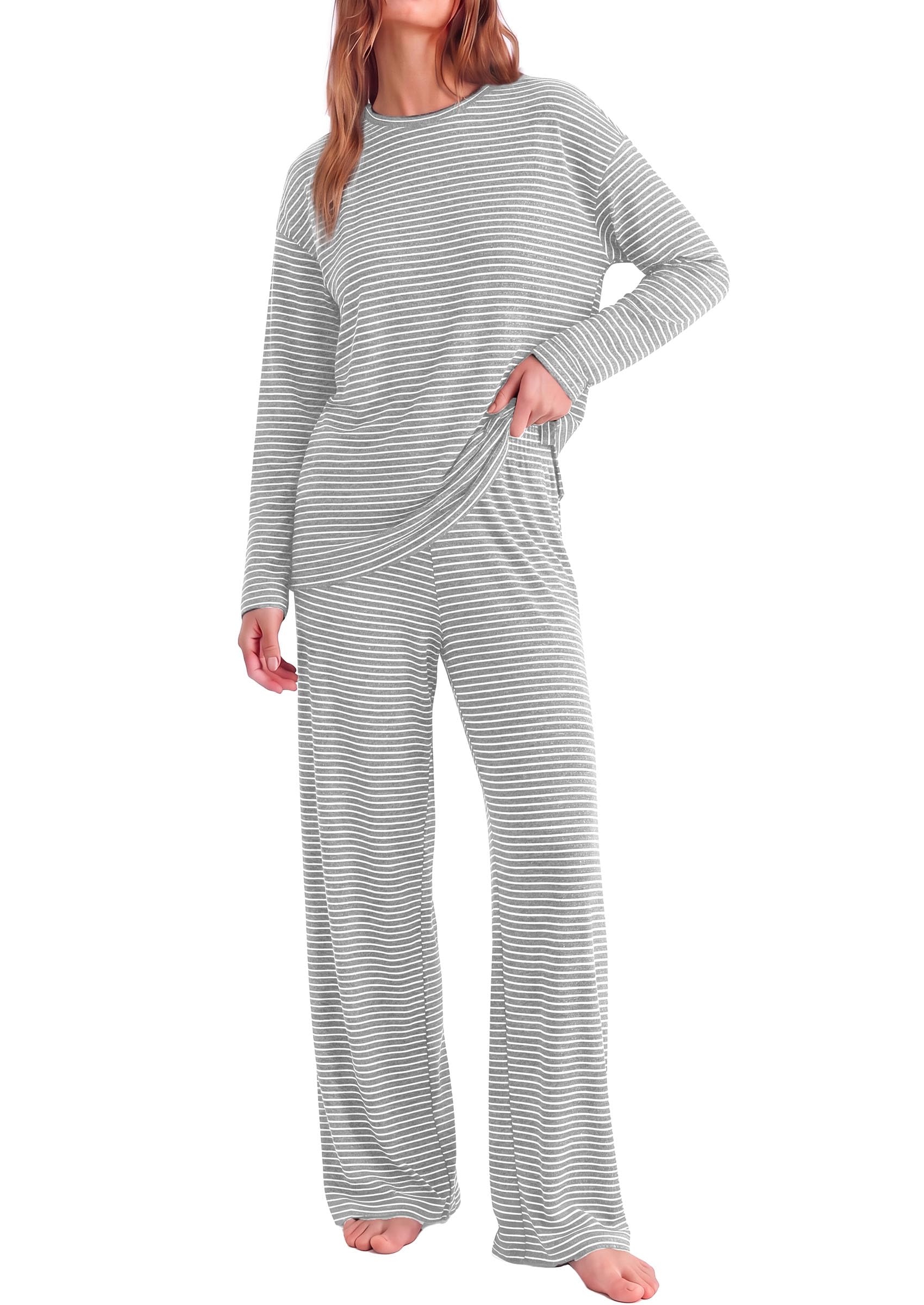 Lounge Sets for Women Fall Striped Matching Comfy Pajama Sets