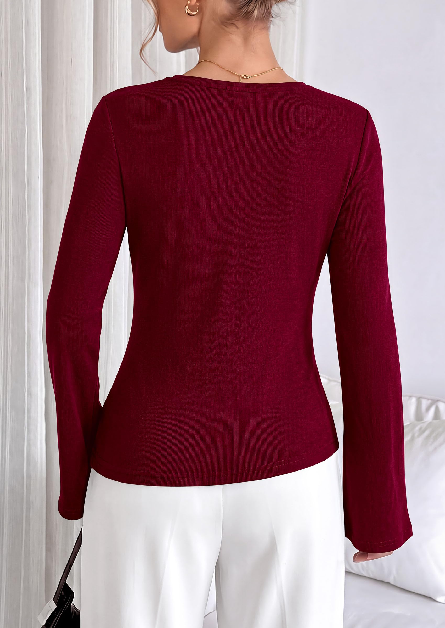 Asymmetrical Tops for Women Fall Business Casual Peplum Top