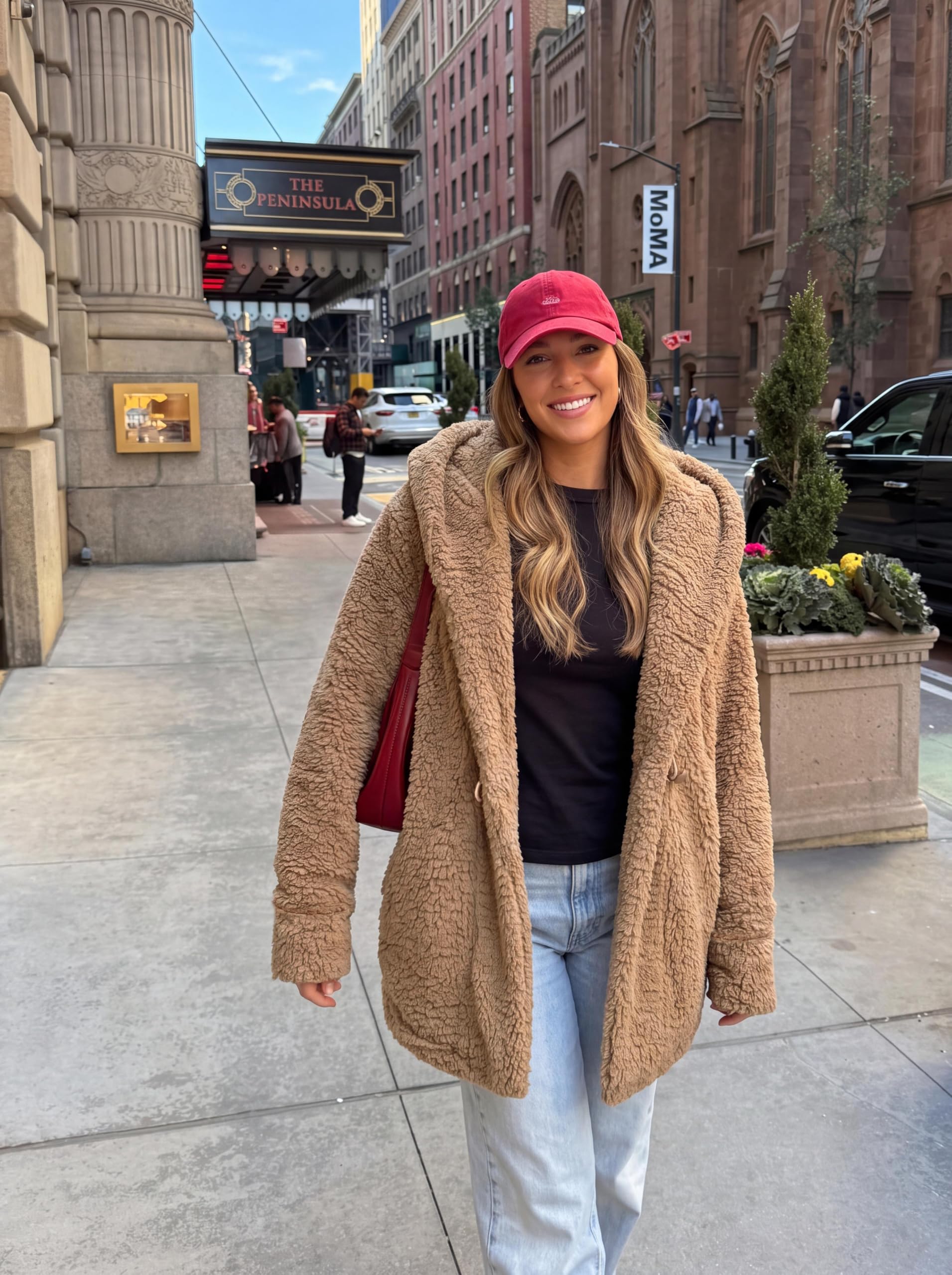 Women's Winter Warm Coats Hooded Faux Fur Sherpa Jacket