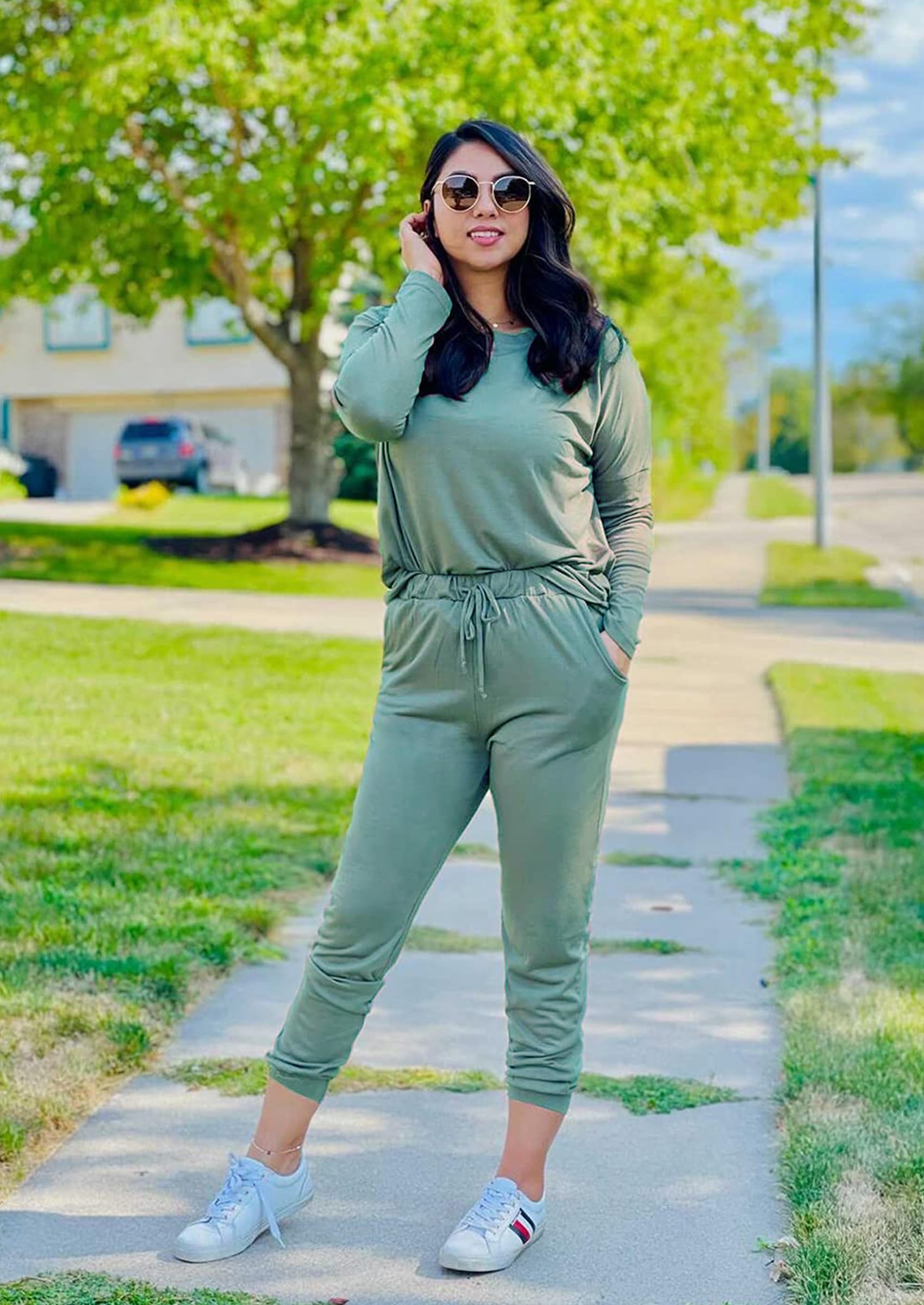 Airport Travel Outfit Women Fall 2 Piece Matching Lounge Sets