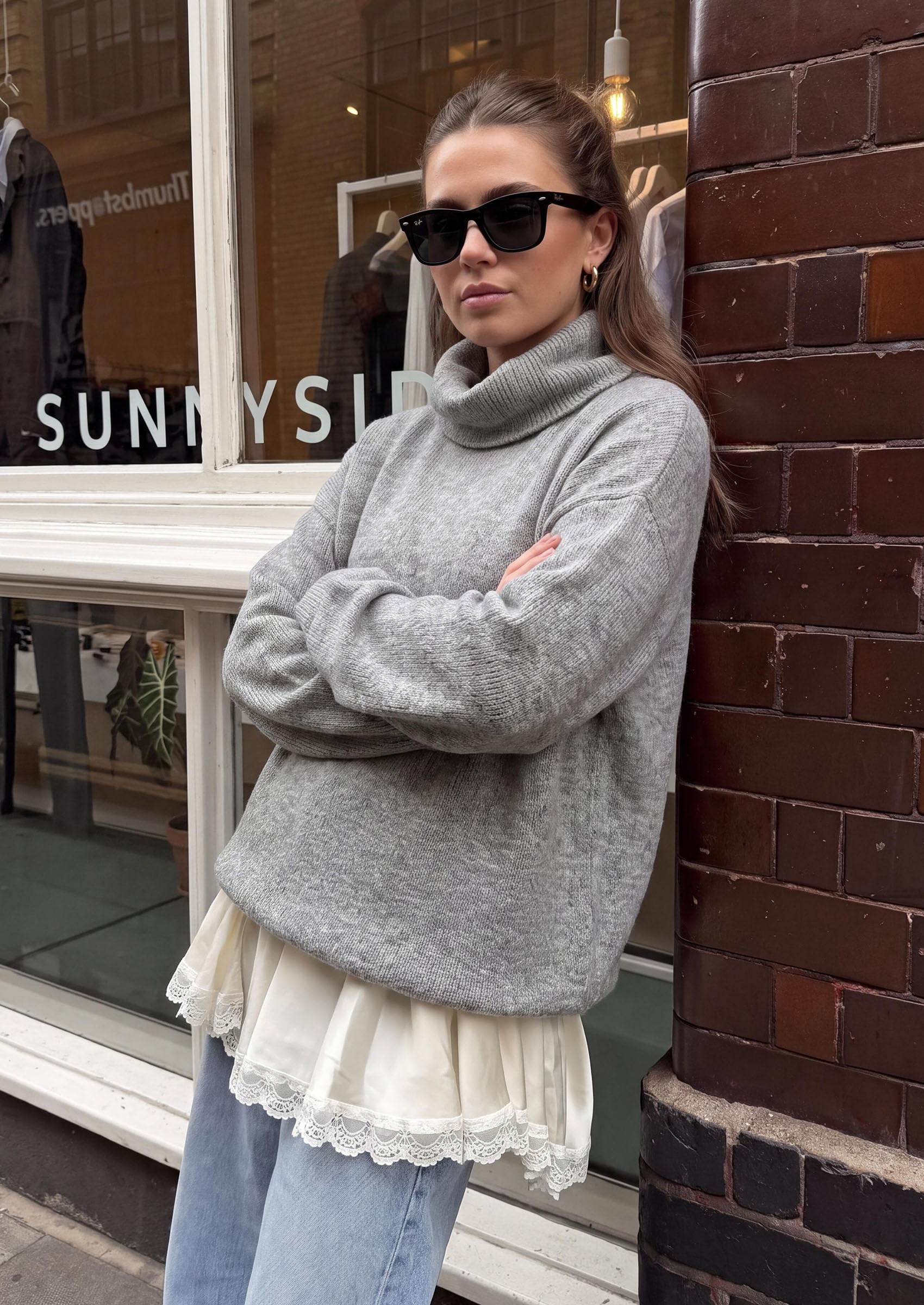 Women's Winter Turtleneck Sweaters Oversized Warm Pullover