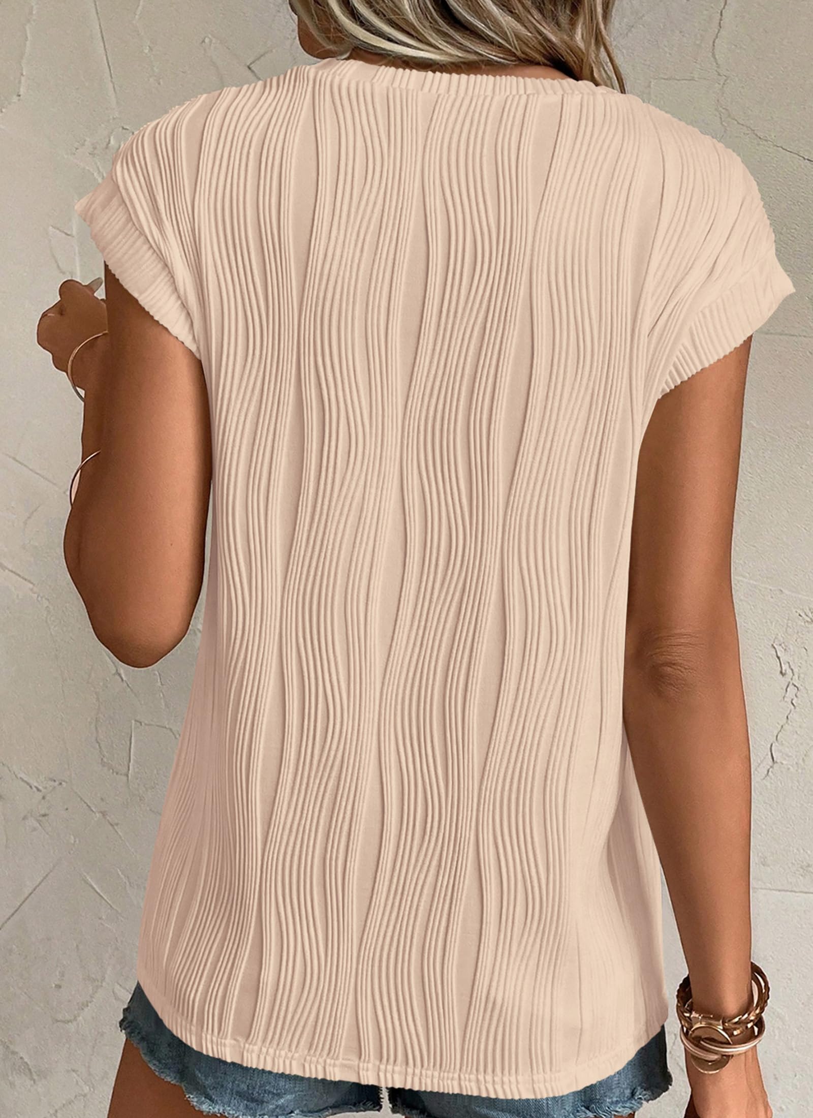 Blouses for Women Dressy Casual Summer Tops, Apricot,S