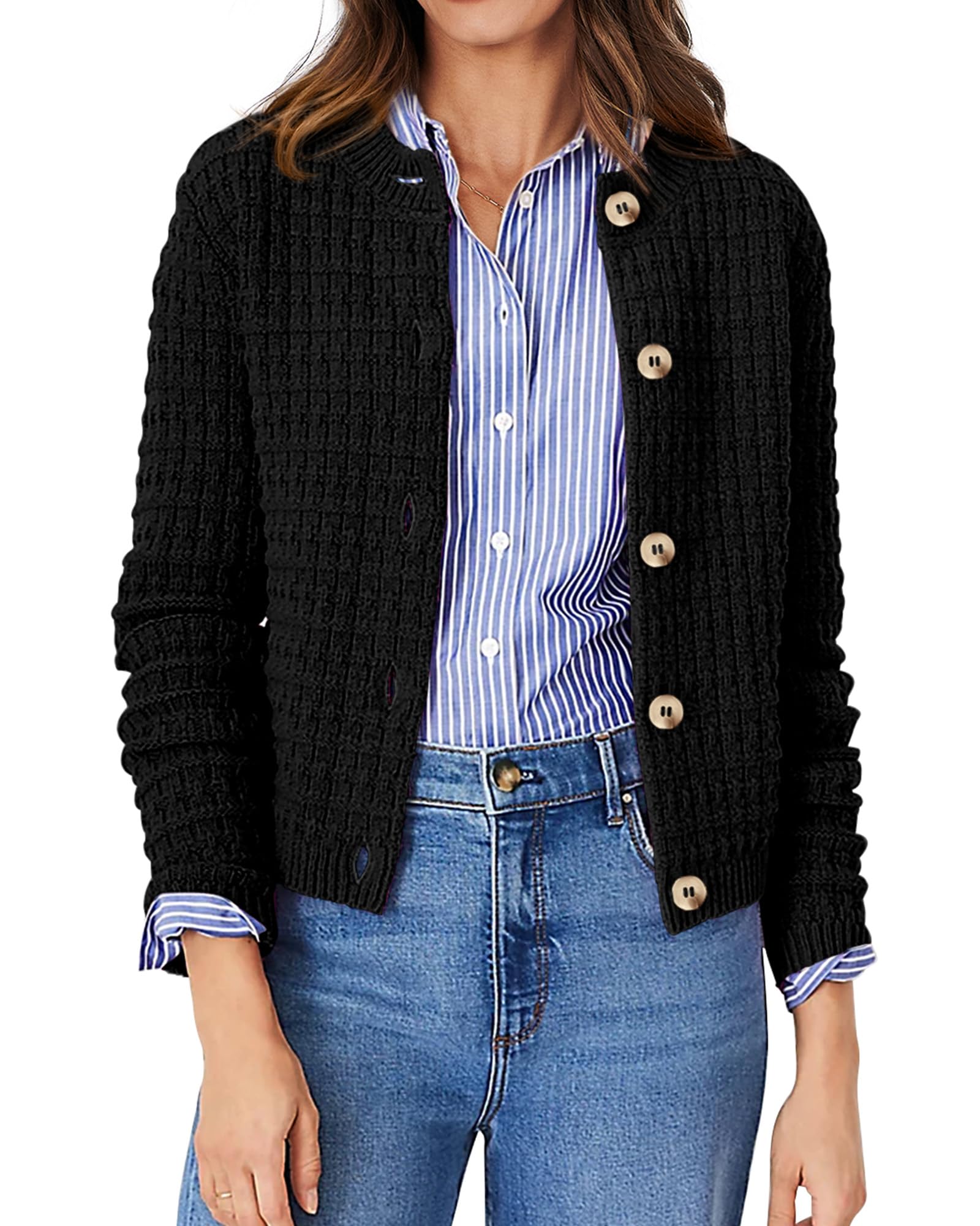 Women's Fall Lightweight Cardigan Sweaters Black