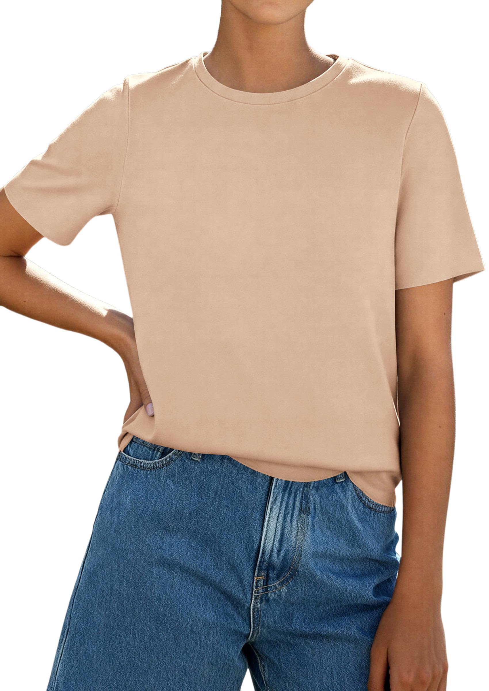 Women's Short Sleeve Cotton Tops Summer Casual T-Shirt 2026
