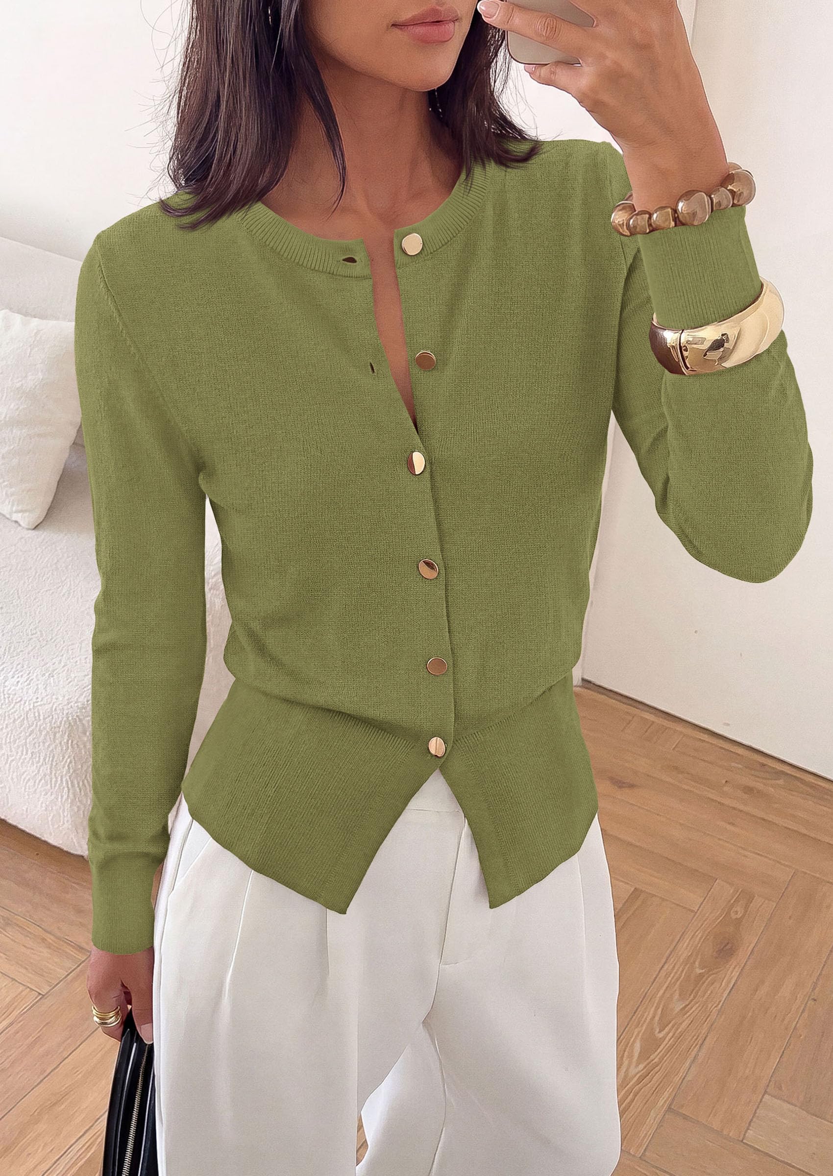 Womens Fall Fashion Knit Cardigan Sweaters Cinched Waist Tops