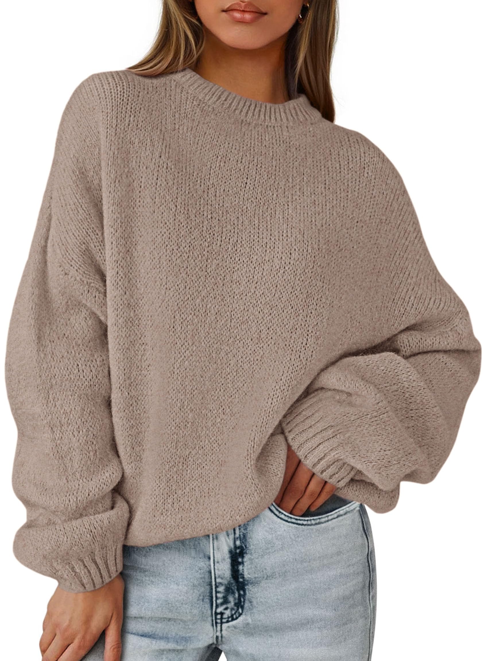 Women's Fall Oversized Holiday Sweaters (Khaki,S)