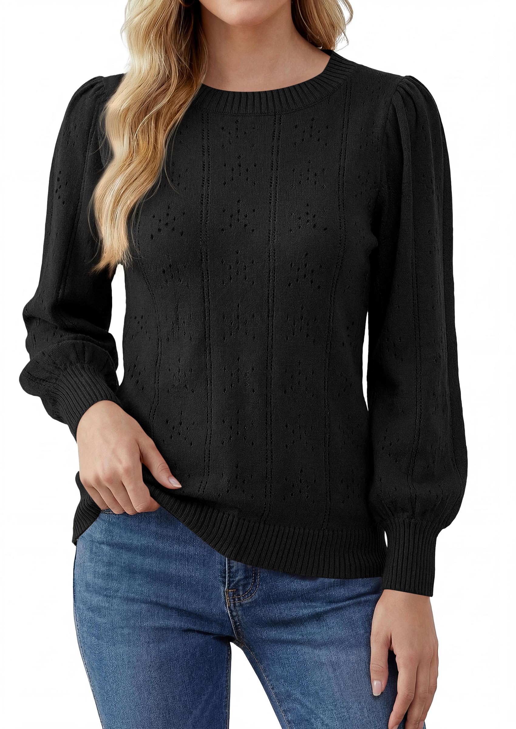Women Fall Fashion Hollow Out Holiday Sweaters Black,S