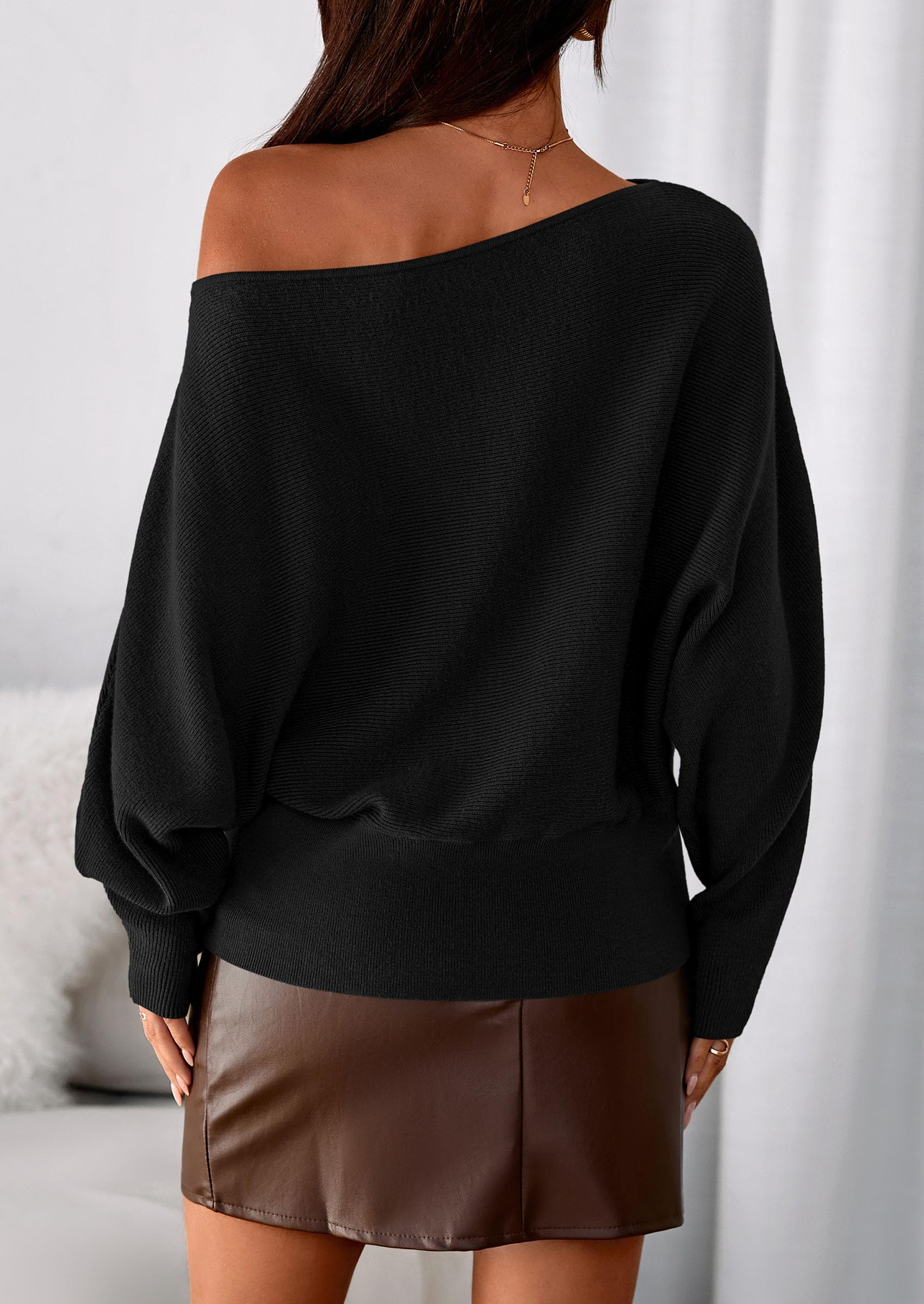 Women's Off the Shoulder Sweater Trendy Fall Going Out Tops
