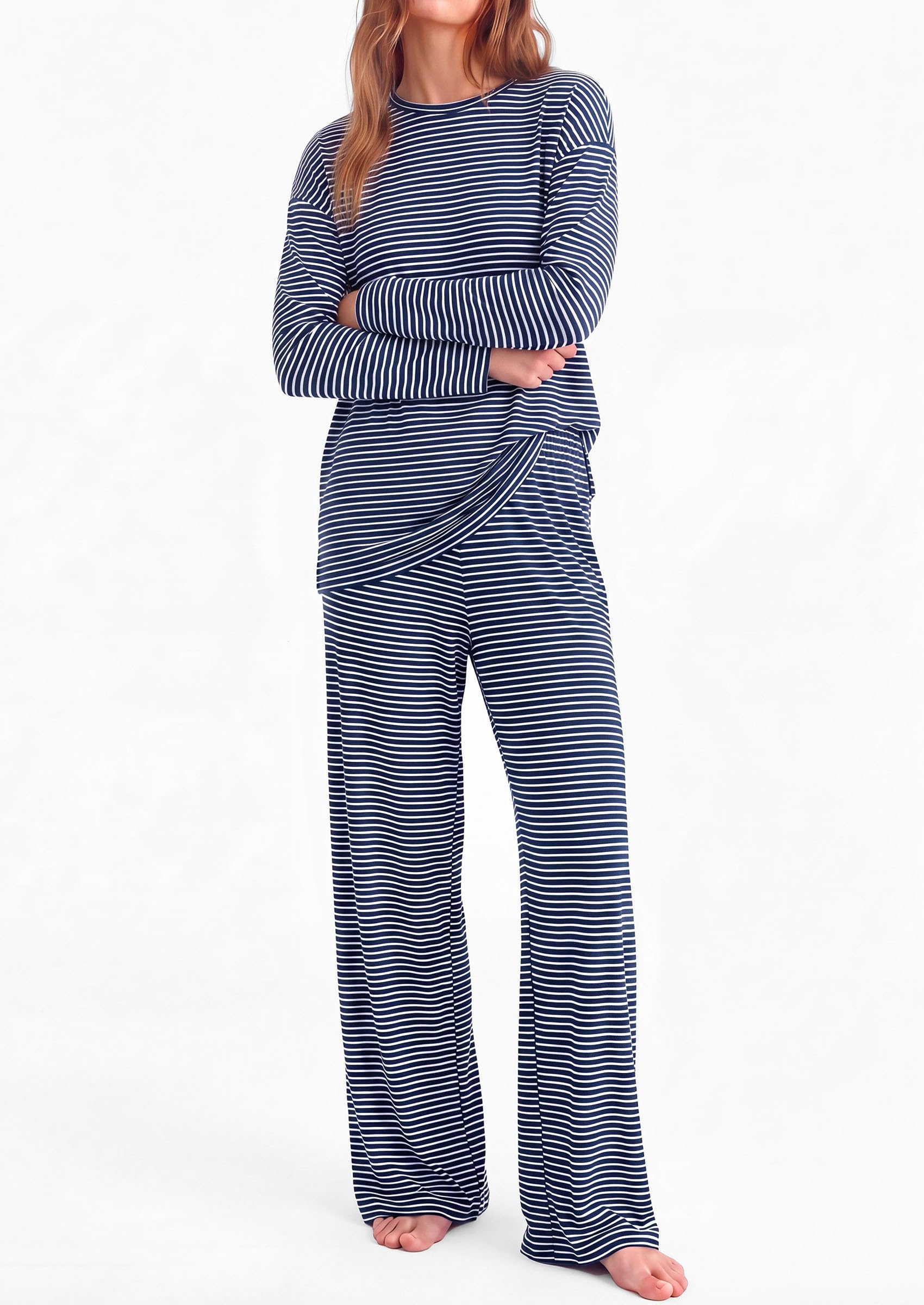 Lounge Sets for Women Fall Striped Matching Comfy Pajama Sets