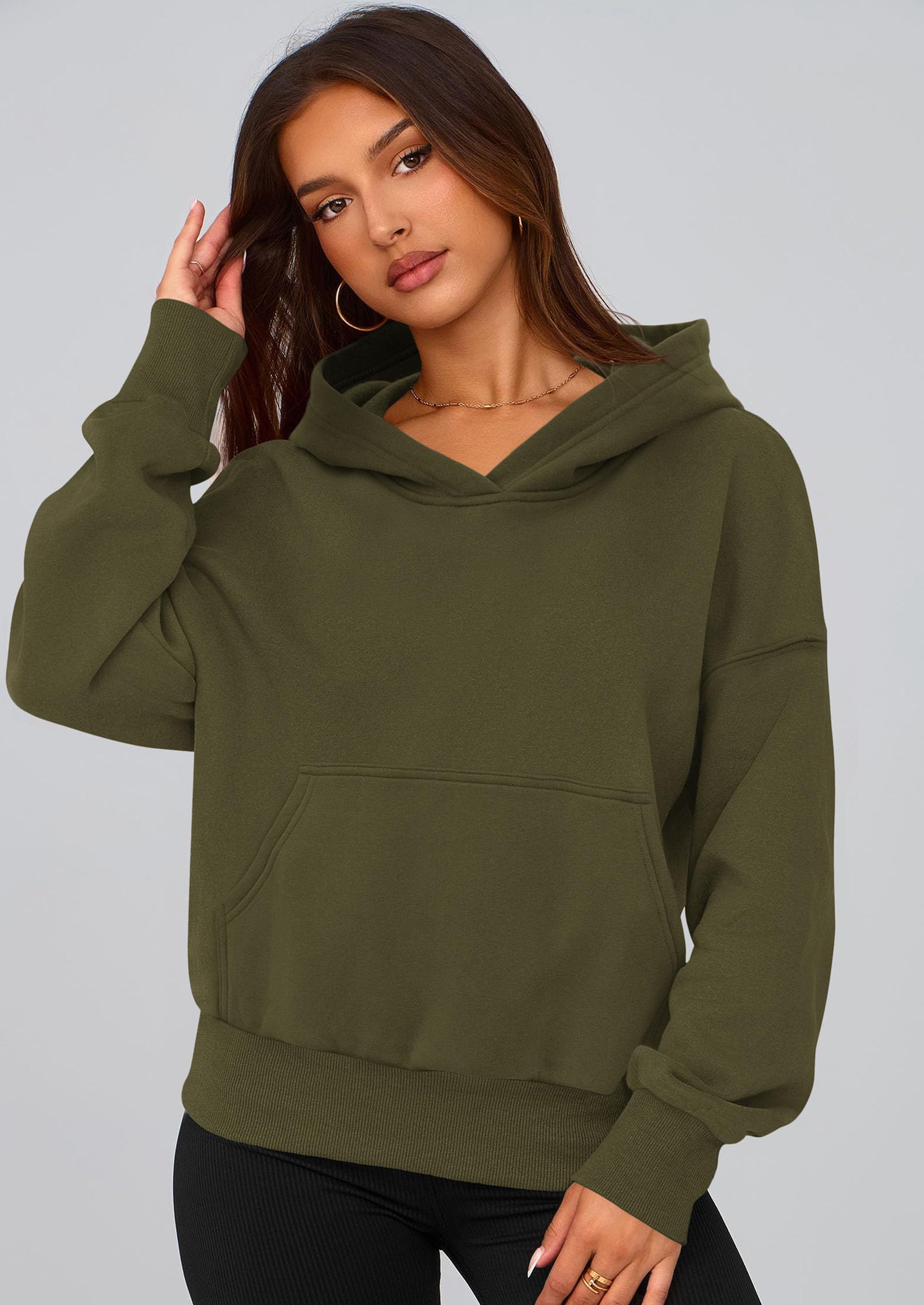 Women's Fall Half Zip Cropped Hoodie Sweatshirt