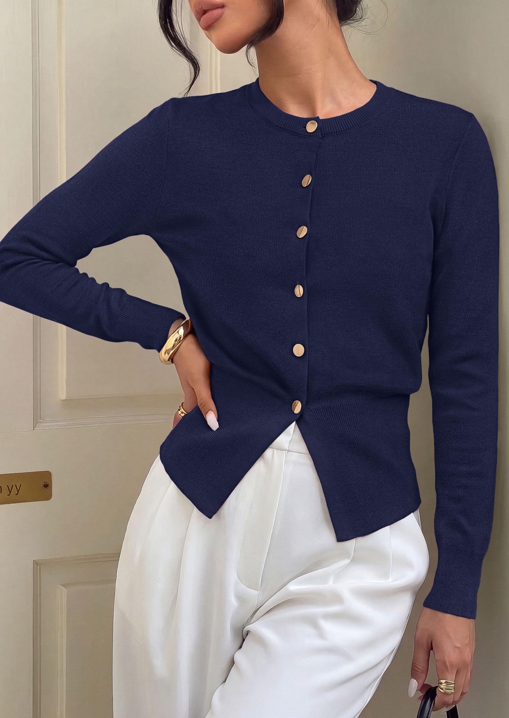 Womens Fall Fashion Knit Cardigan Sweaters Cinched Waist Tops