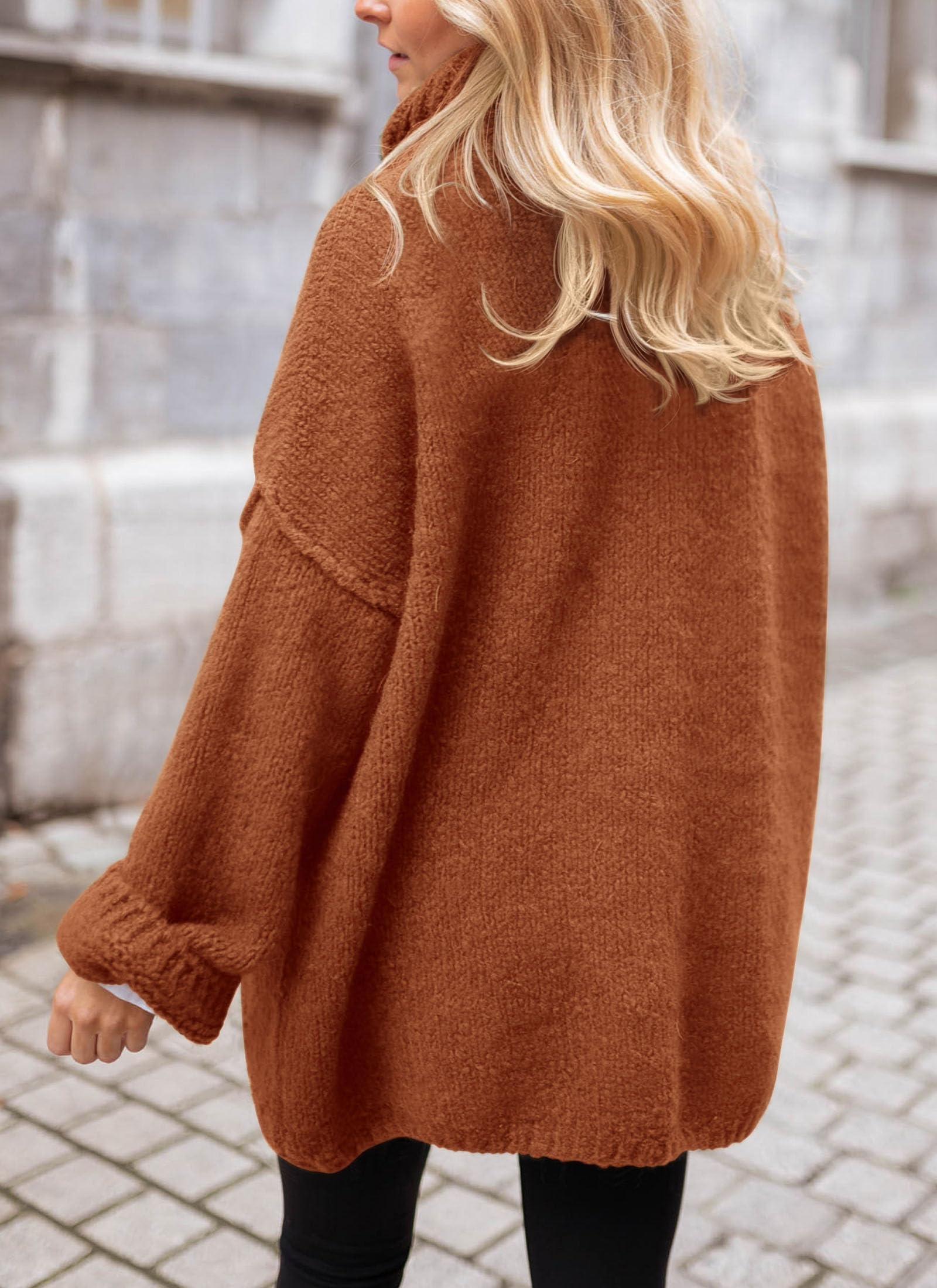 Women's Cozy Chunky Knit Oversized Fall Turtleneck Sweaters
