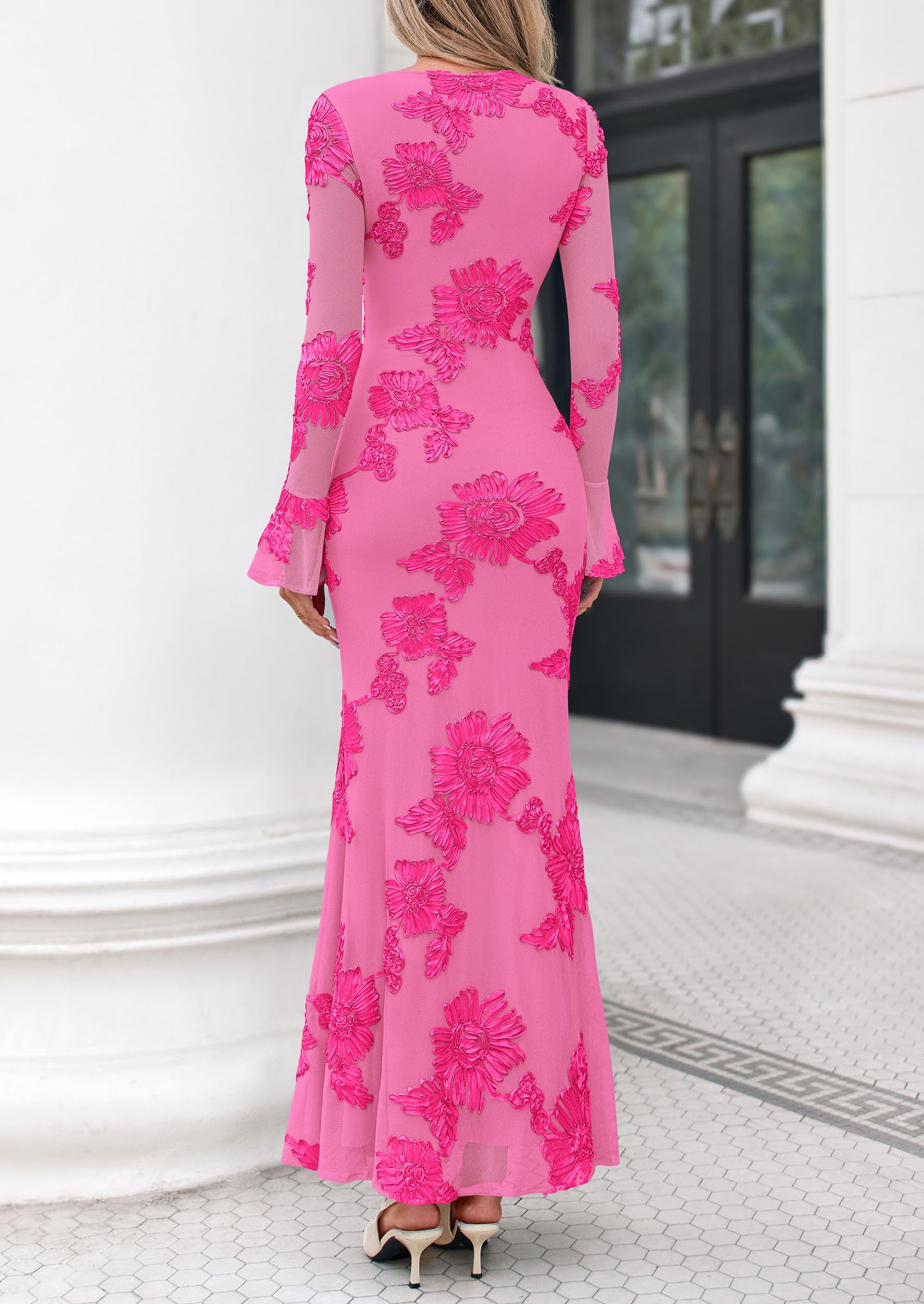 Women's Formal Floral Maxi Bodycon Wedding Guest Dresses 2026