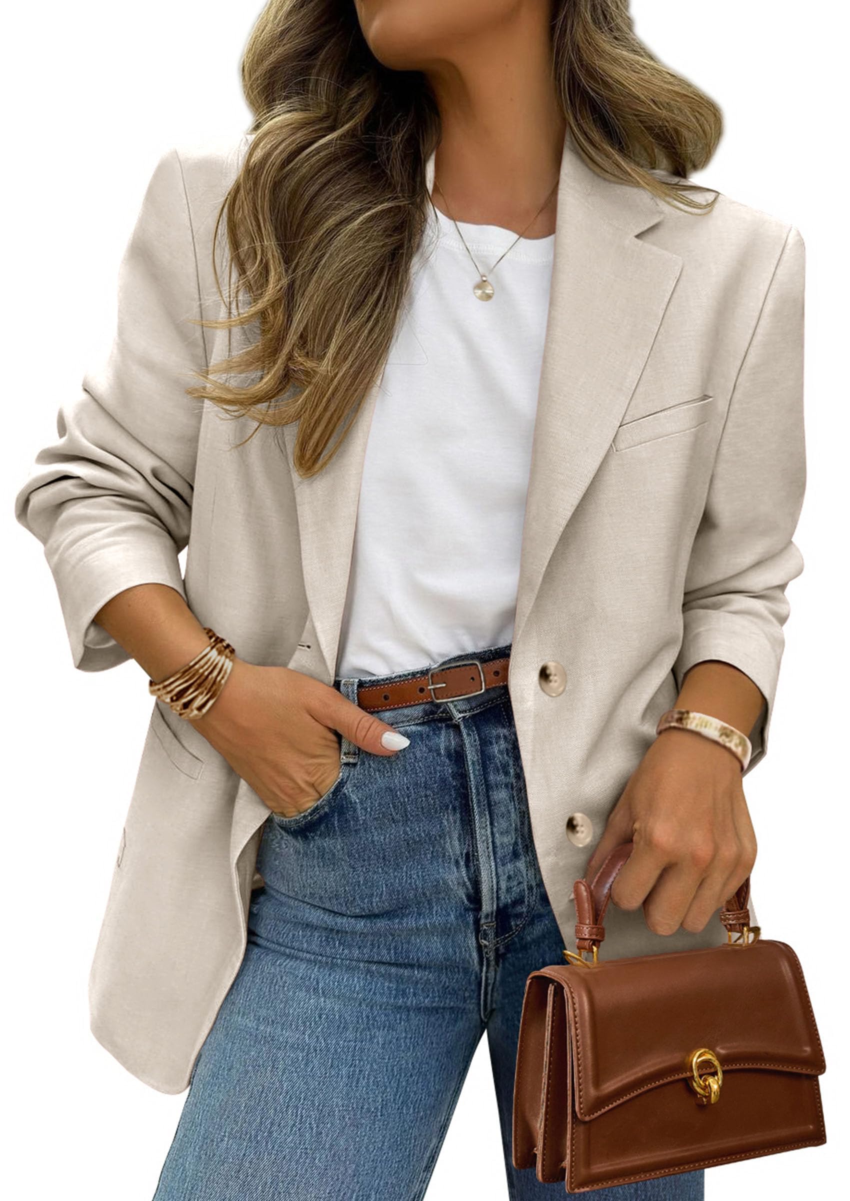 2026 Blazers for Women Business Casual,Beige,XS