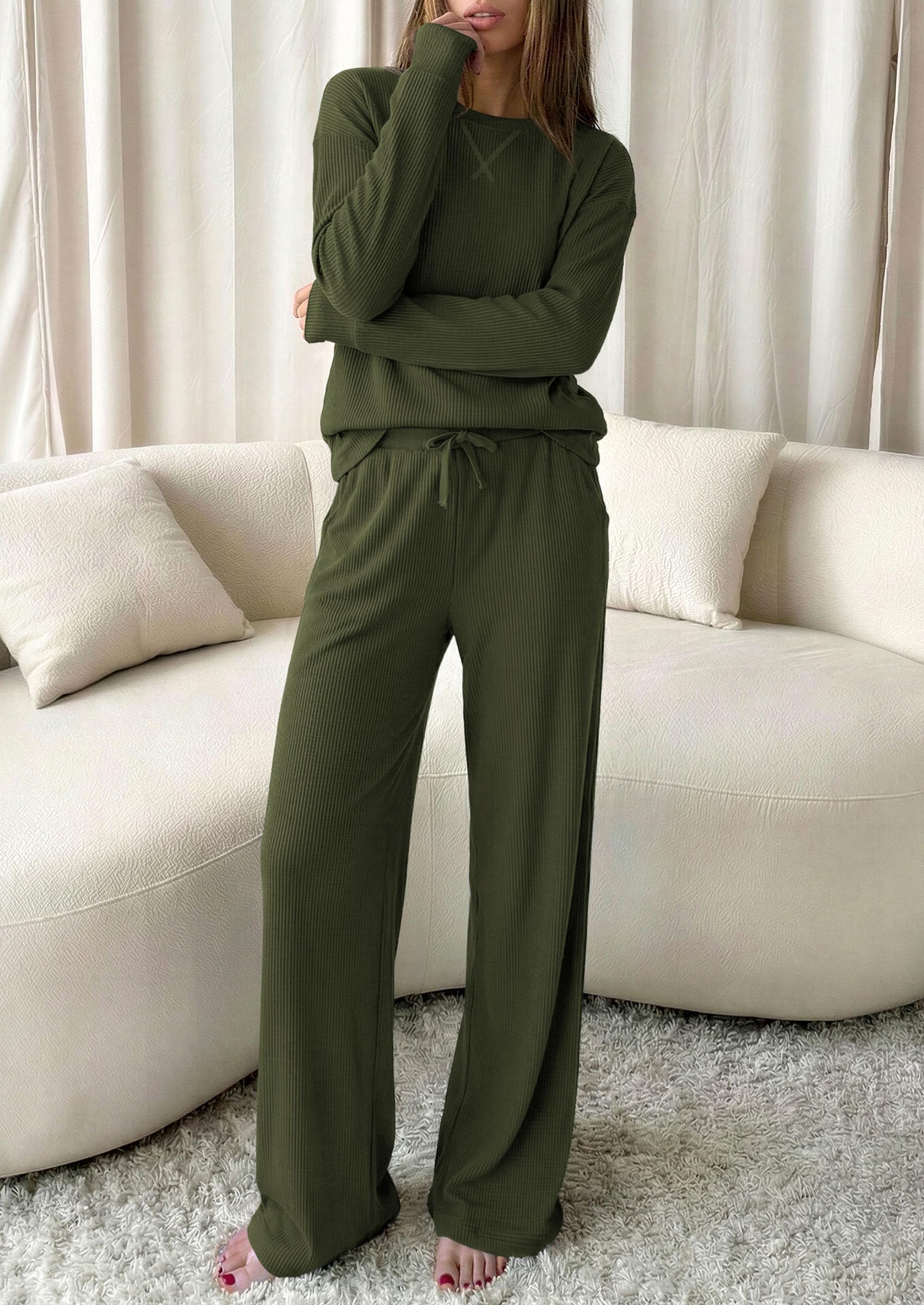 Women Matching Lounge Sets Fall 2 Piece Airport Travel Outfit