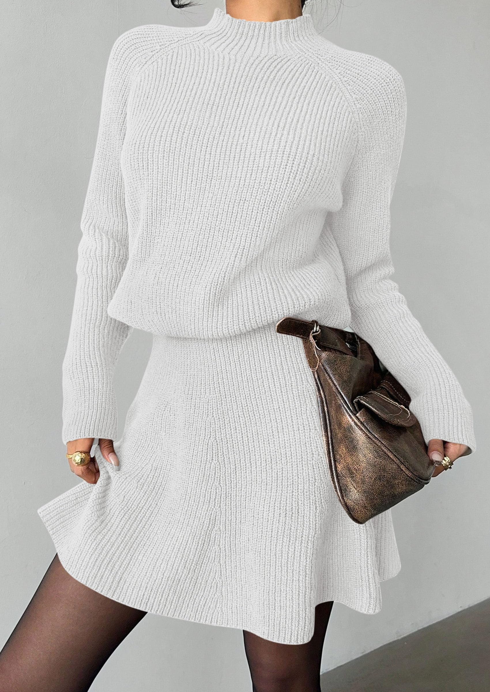 Women's Fall 2 Piece Outfits Matching Sweater Skirt Sets