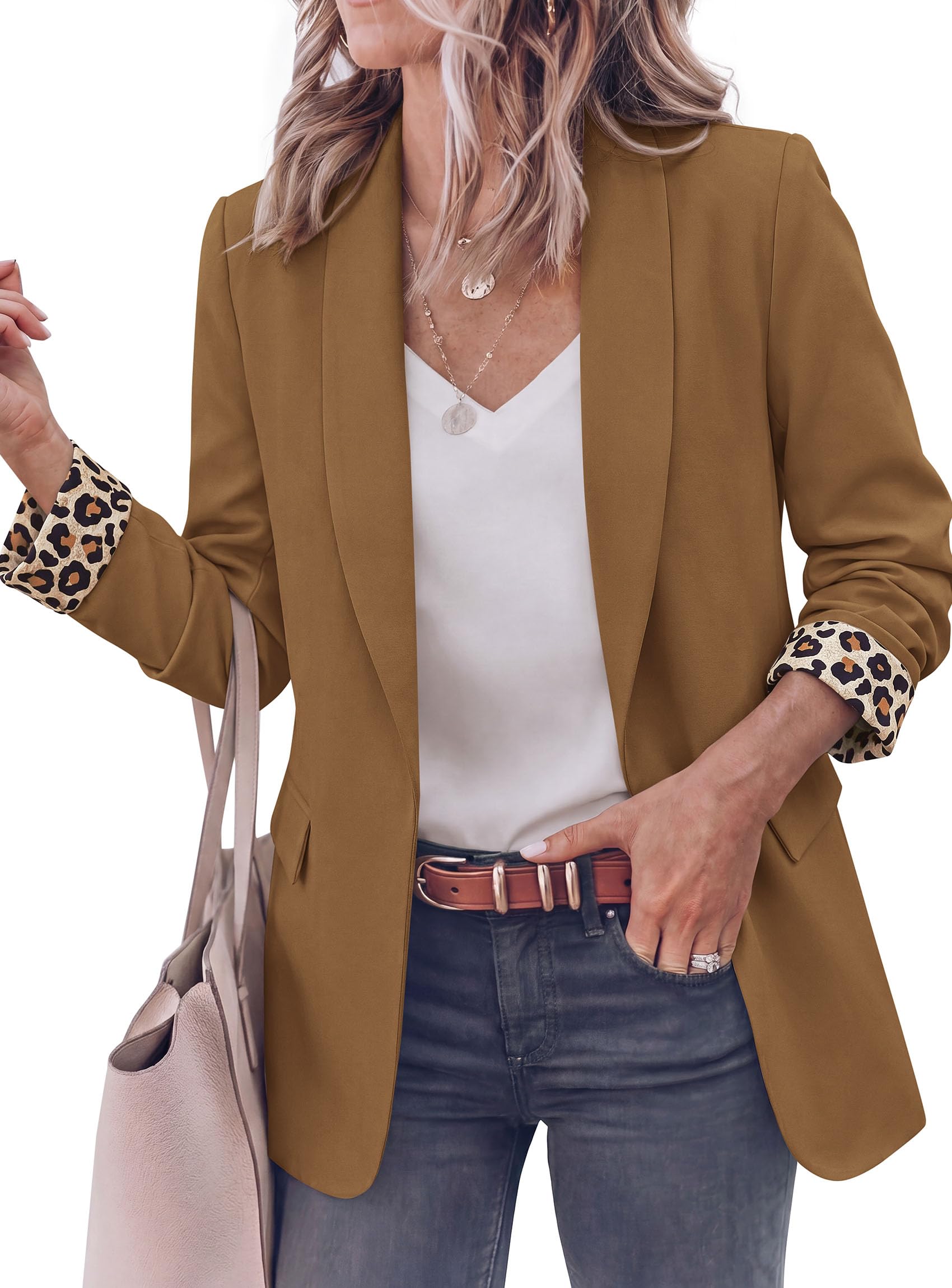 Blazers for Women Business Casual Open Front Lapel Suit Jacket