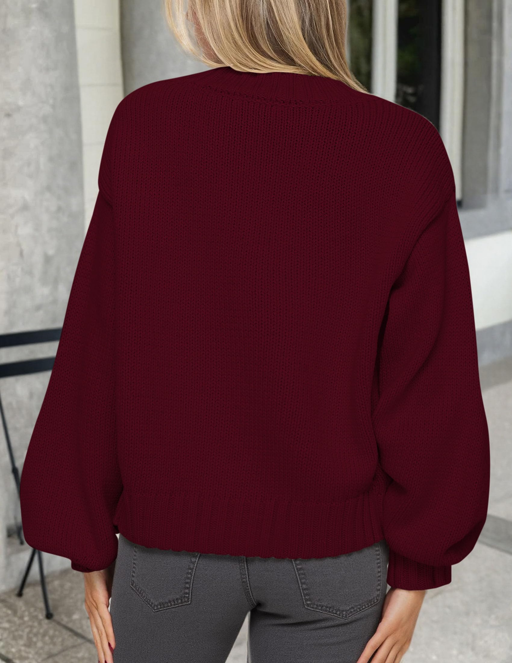 Women's Winter Chunky Cardigan Sweaters (Burgundy,Small)