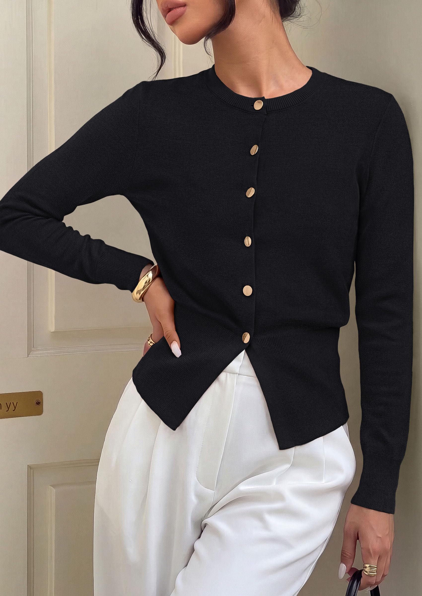 Womens Fall Fashion Knit Cardigan Sweaters Cinched Waist Tops