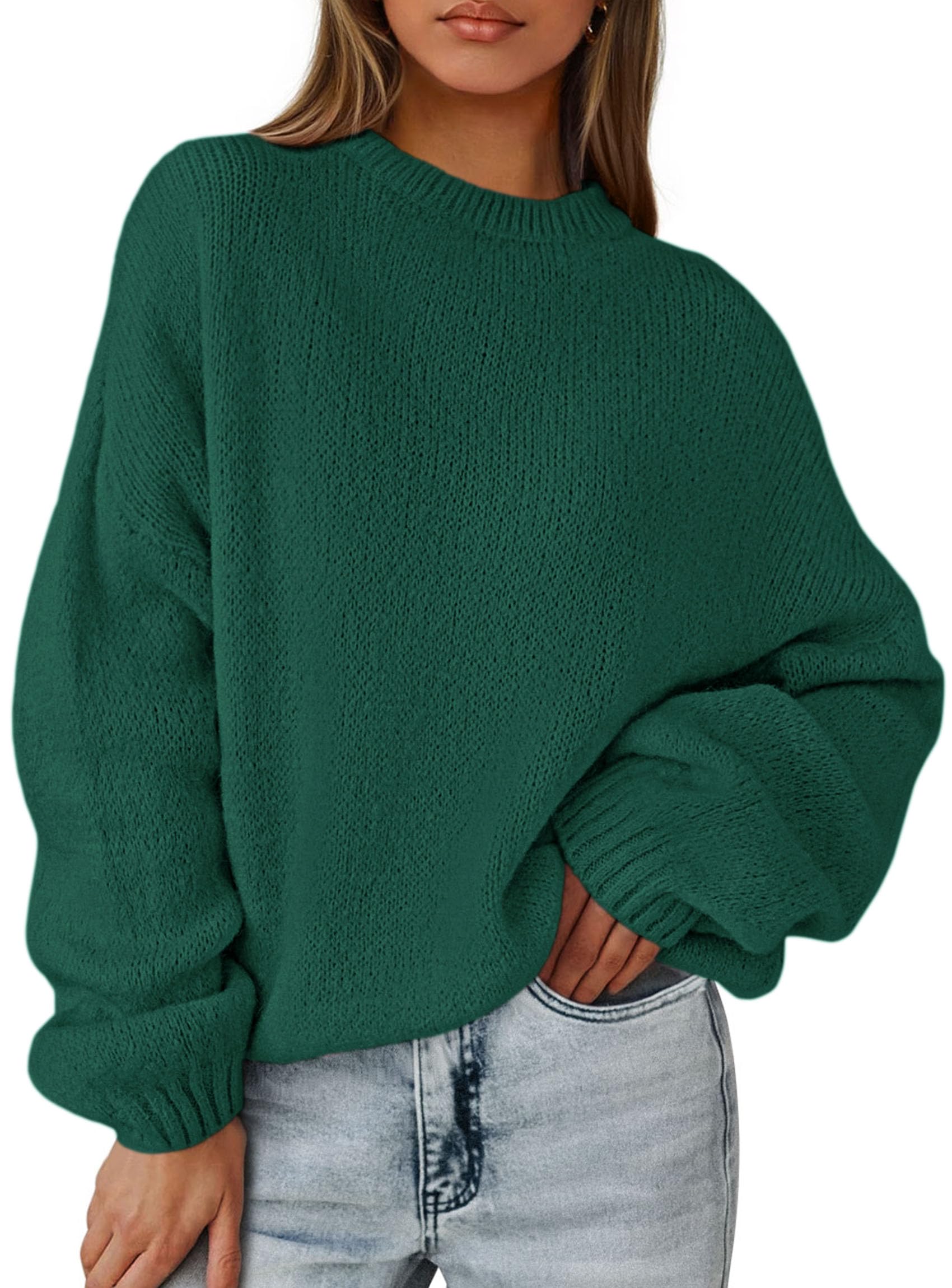 Women's Fall Oversized Holiday Sweaters (Dark Green,S)
