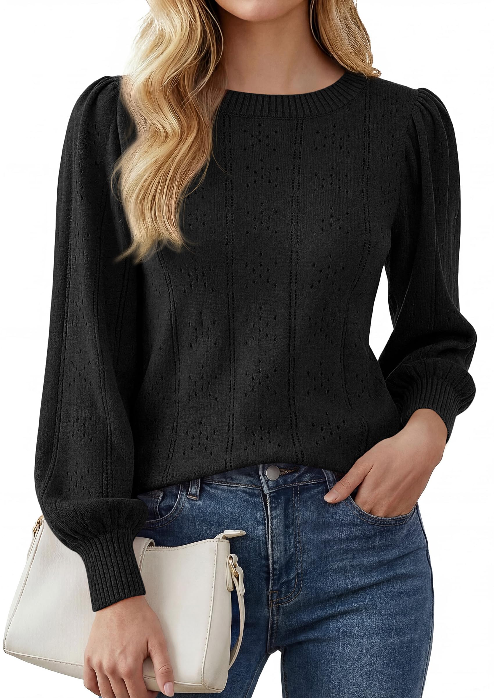 Women Fall Fashion Hollow Out Holiday Sweaters Black,S