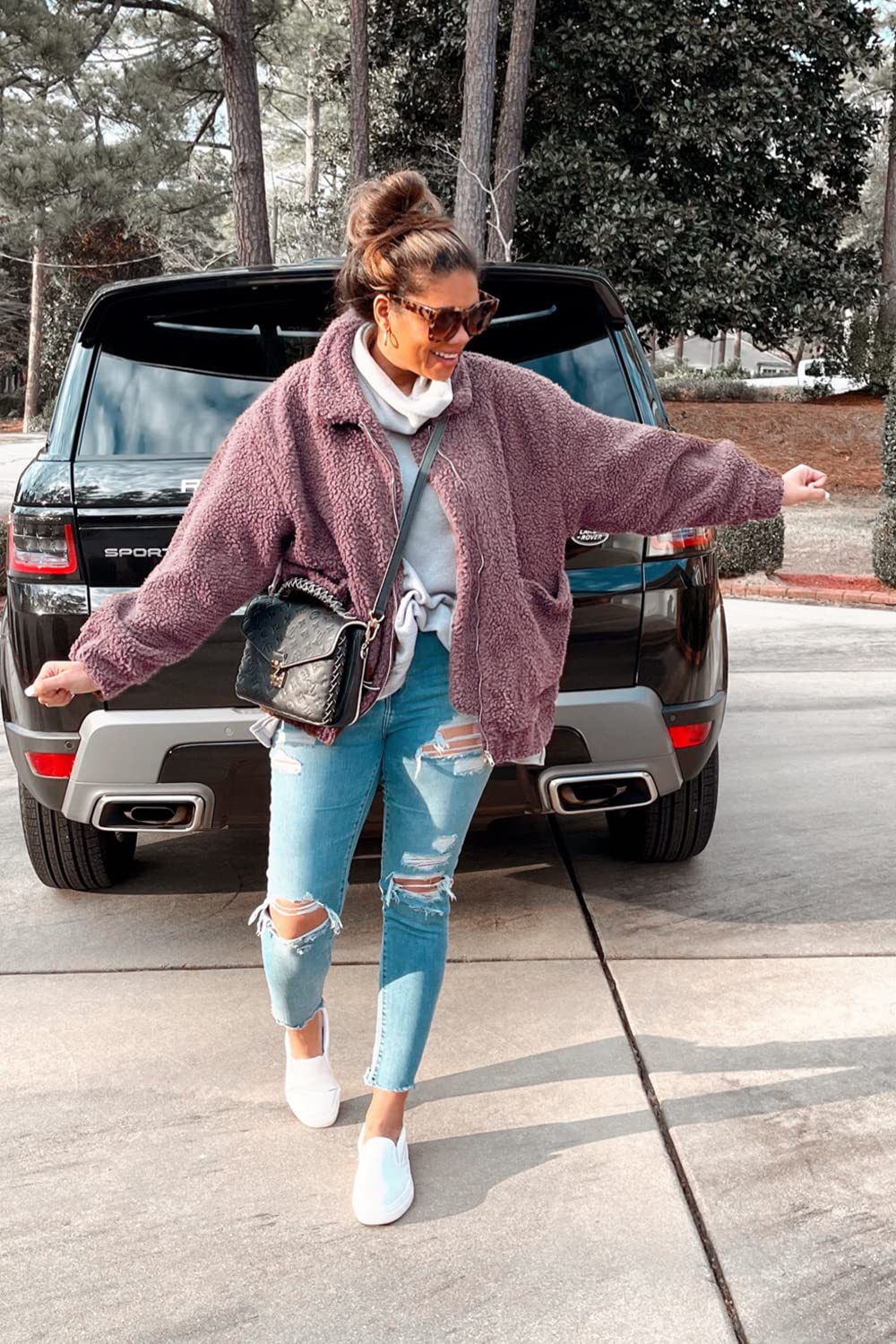 Oversized Sherpa Fleece Jacket Women's Winter Coats Outerwear