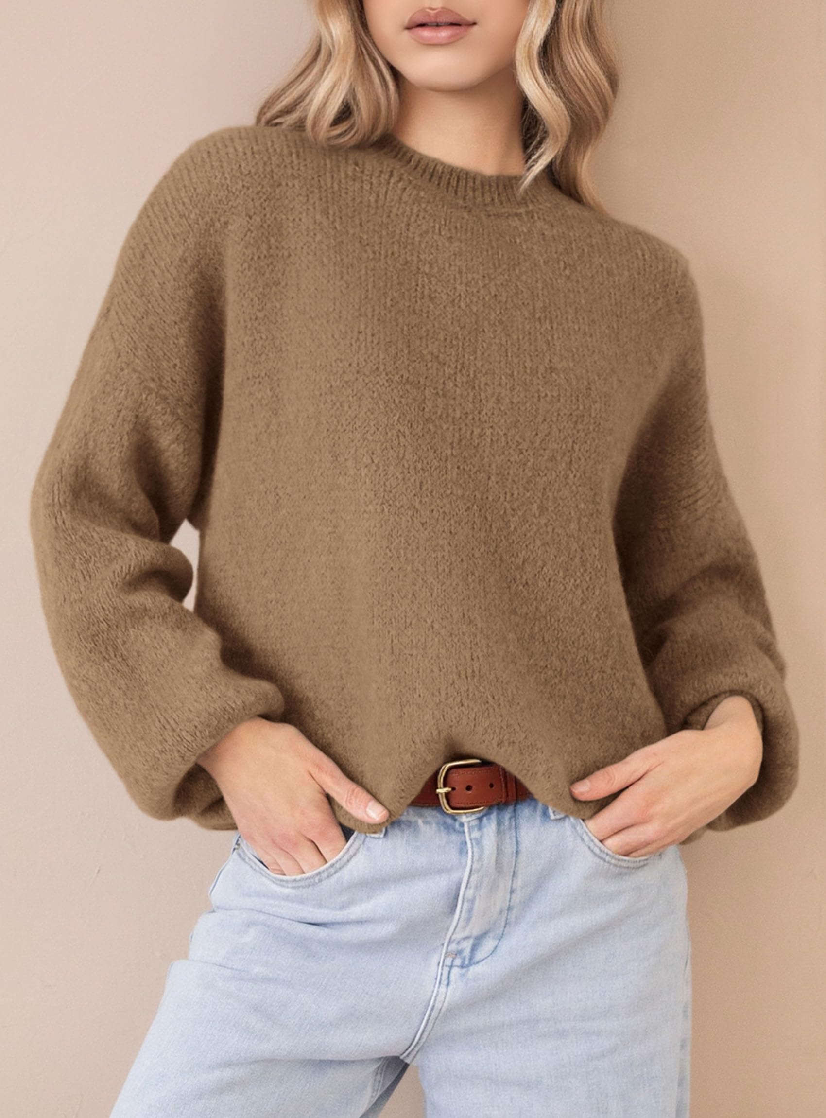 Women's Fall Oversized Holiday Sweaters (Camel,S)