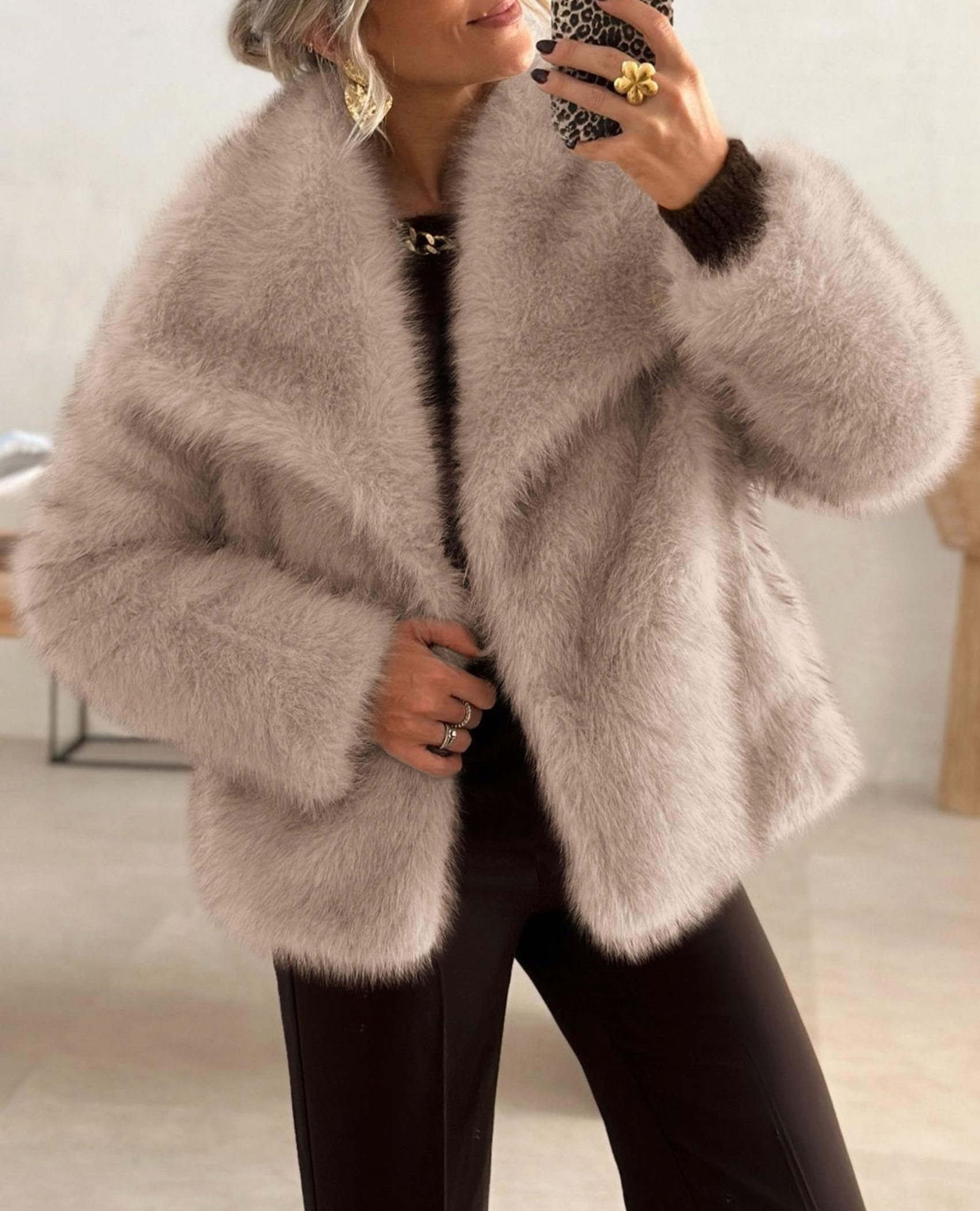 Womens Winter Coats Faux Fur Oversized Jackets