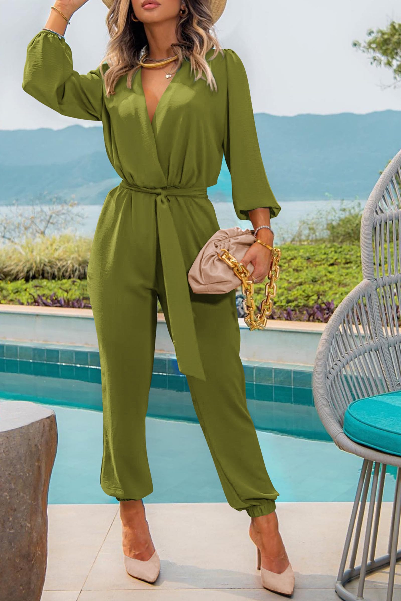 Long Sleeve Jumpsuits for Women Dressy Casual Fall Outfits